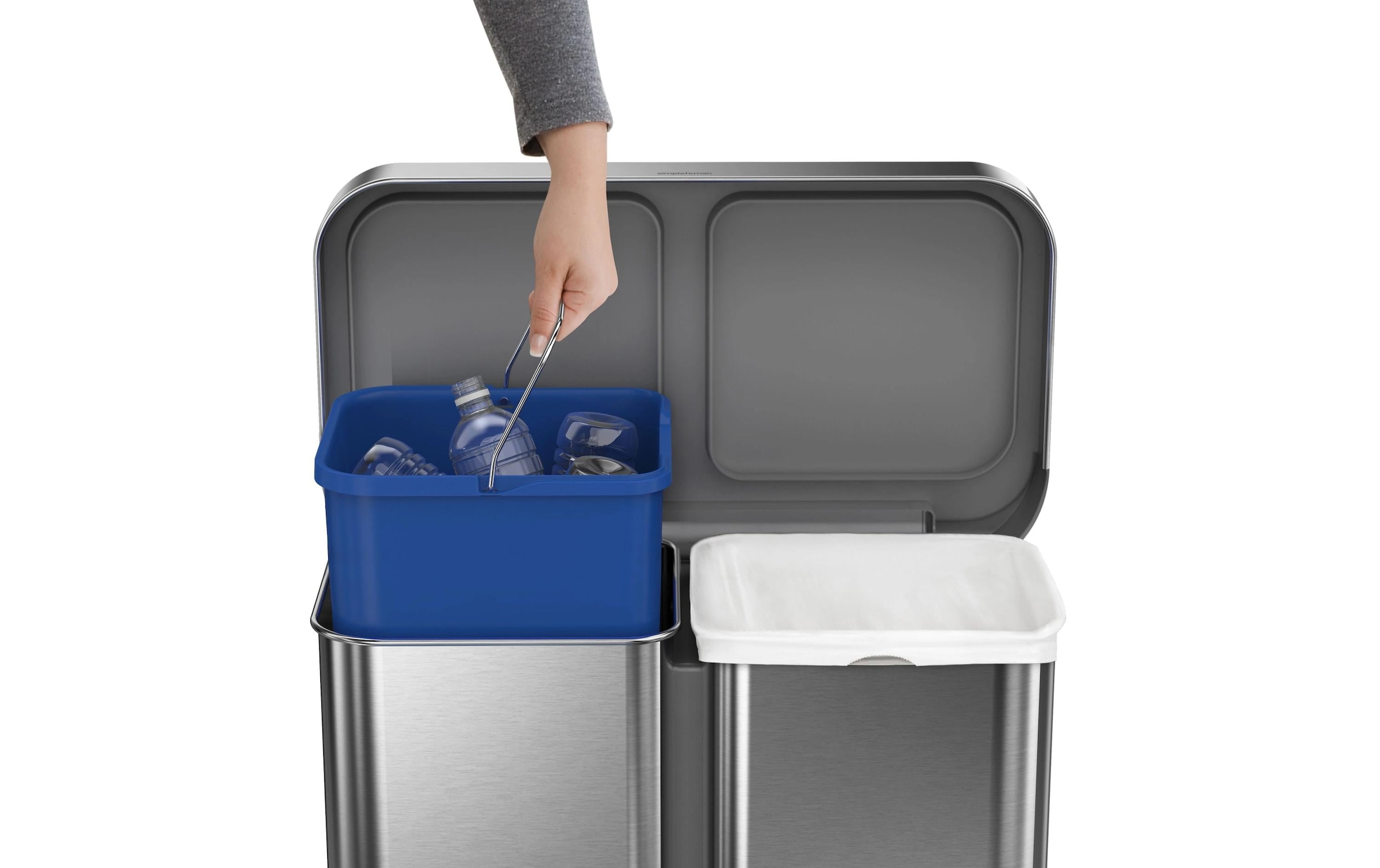 simplehuman Mülleimer »Step Can 34+24 l« 2 Behälter