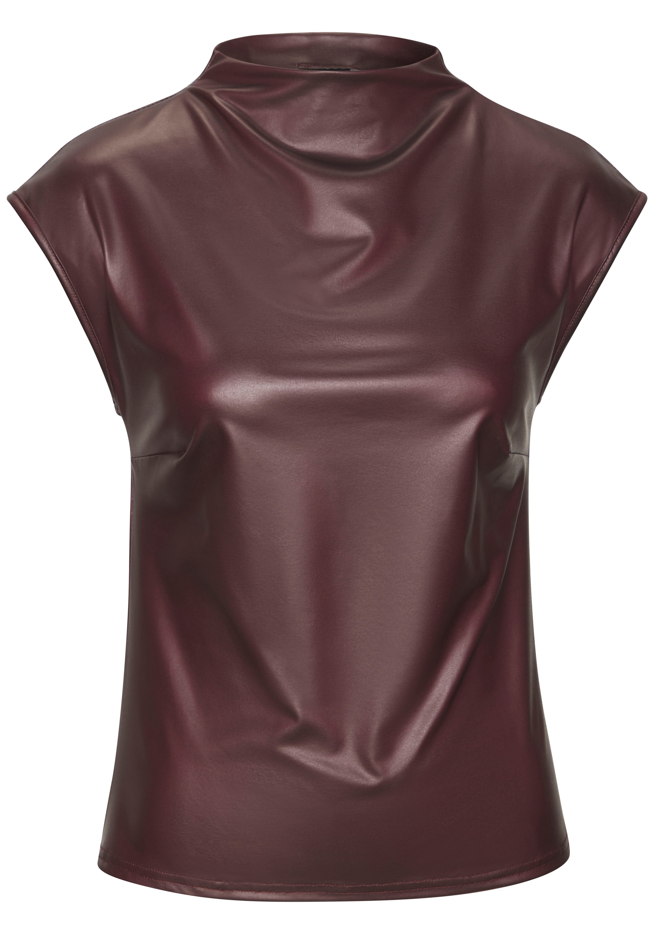 LASCANA Rundhalsshirt, aus Lederimitat, Partytop
