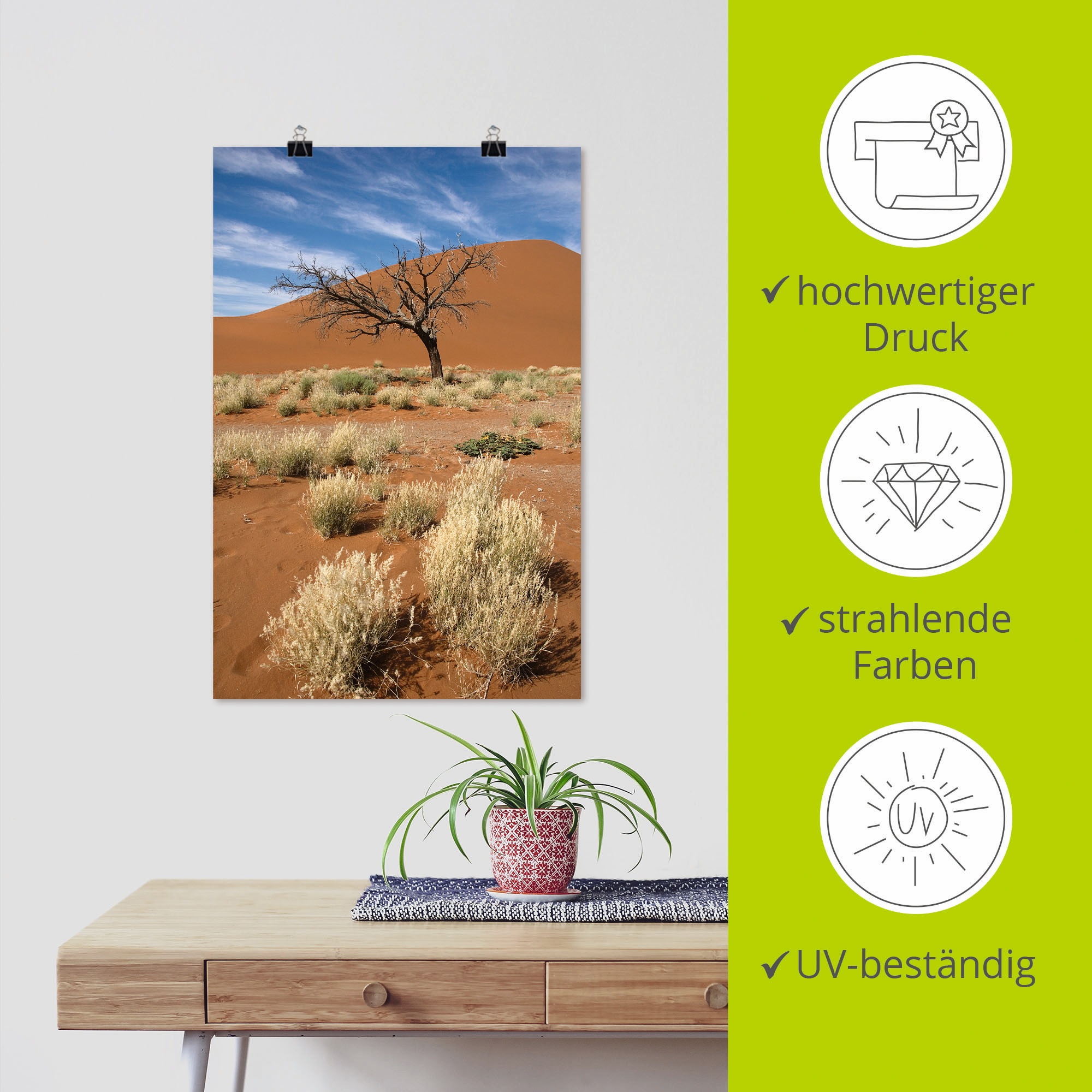 Artland Wandbild »Namib-Wüste 2«, Afrika, (1 St.), als Leinwandbild, Poster in verschied. Grössen