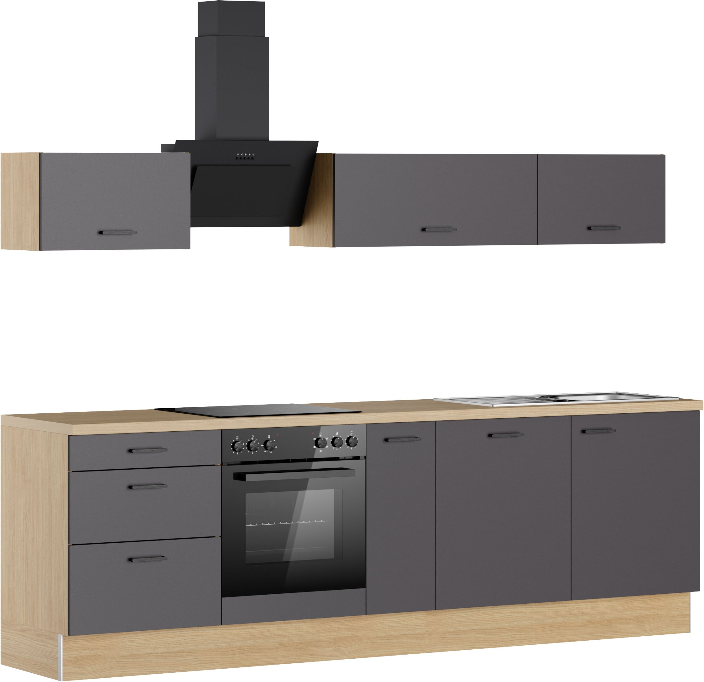 KOCHSTATION Küchenzeile »KS-Sion« Breite 270 cm, schnelle Montage mit OPTIsnap, wahlweise mit E-Geräten