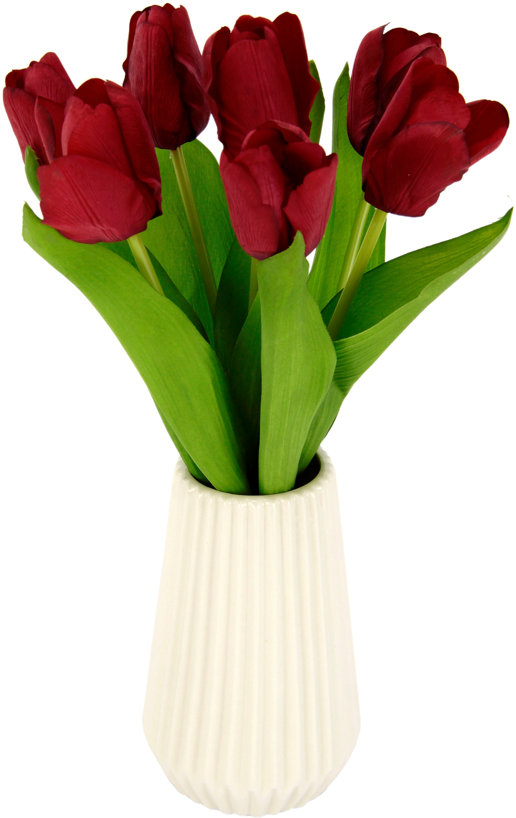 I.GE.A. Kunstblume »Real-Touch-Tulpen«, bequem aus kaufen Vase Keramik