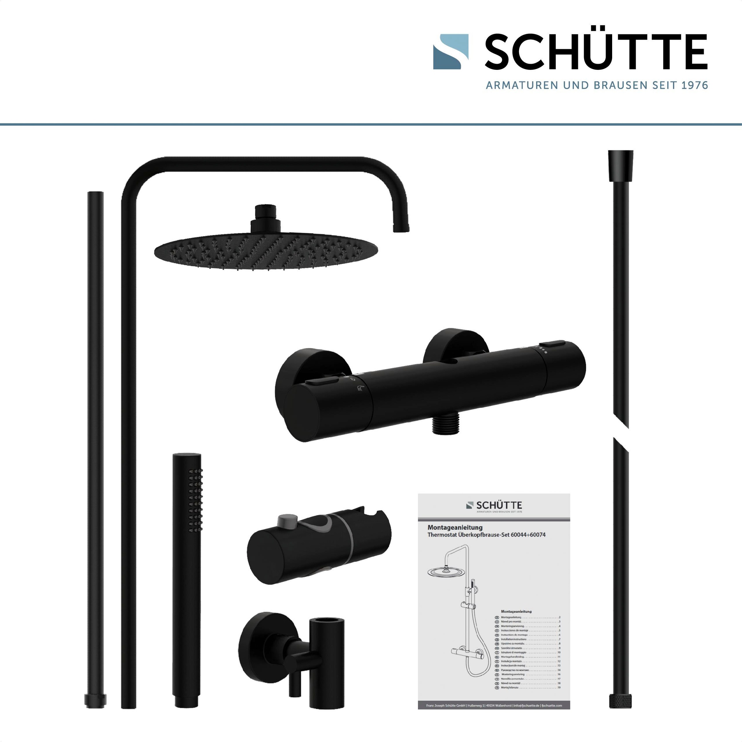Schütte Duschsystem "AQUADUCT" höhenverstellbar 80-120 cm, Antikalk, wassersparend