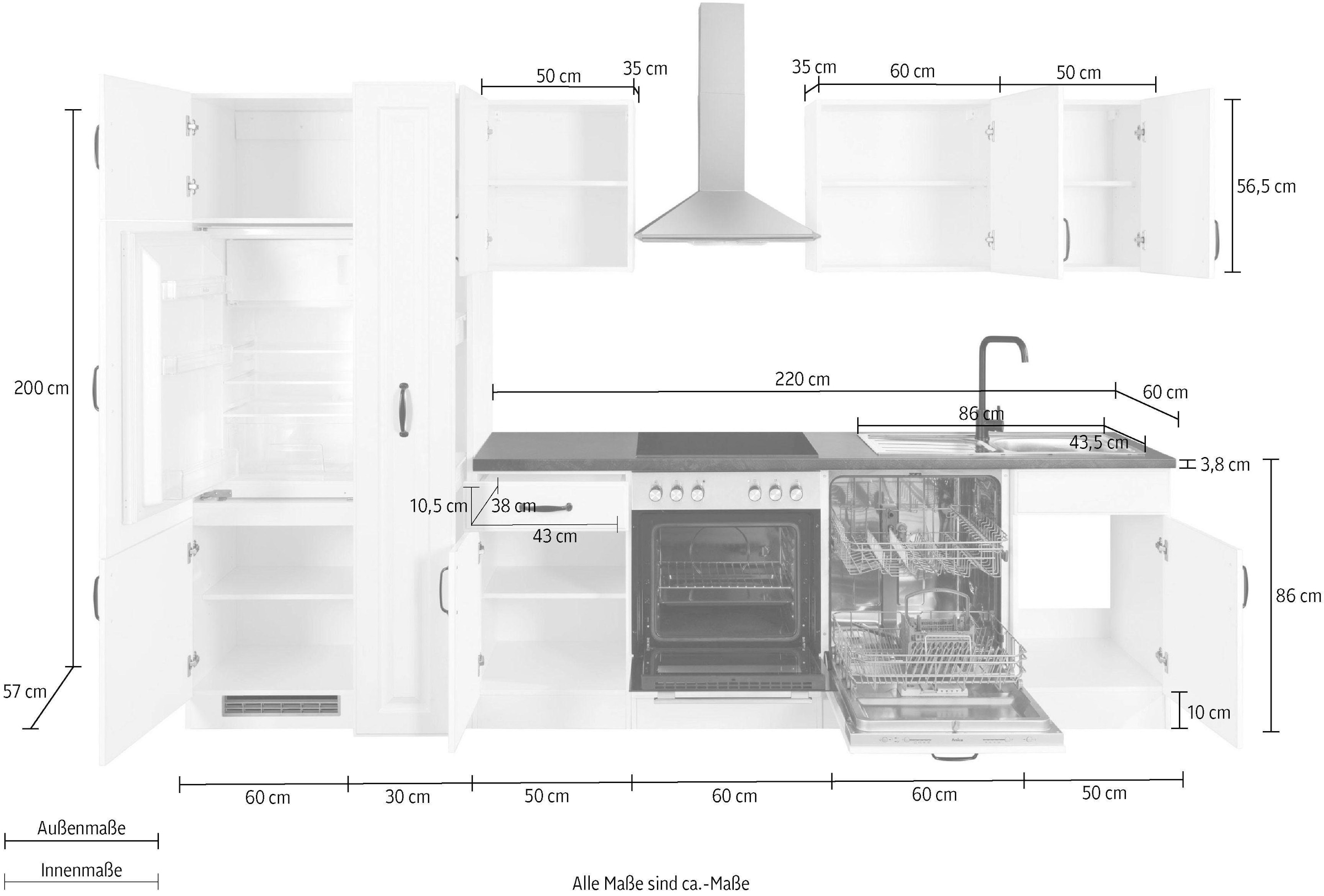 cm Küchen bequem Breite ohne 310 E-Geräte, kaufen wiho Küchenzeile »Erla«,