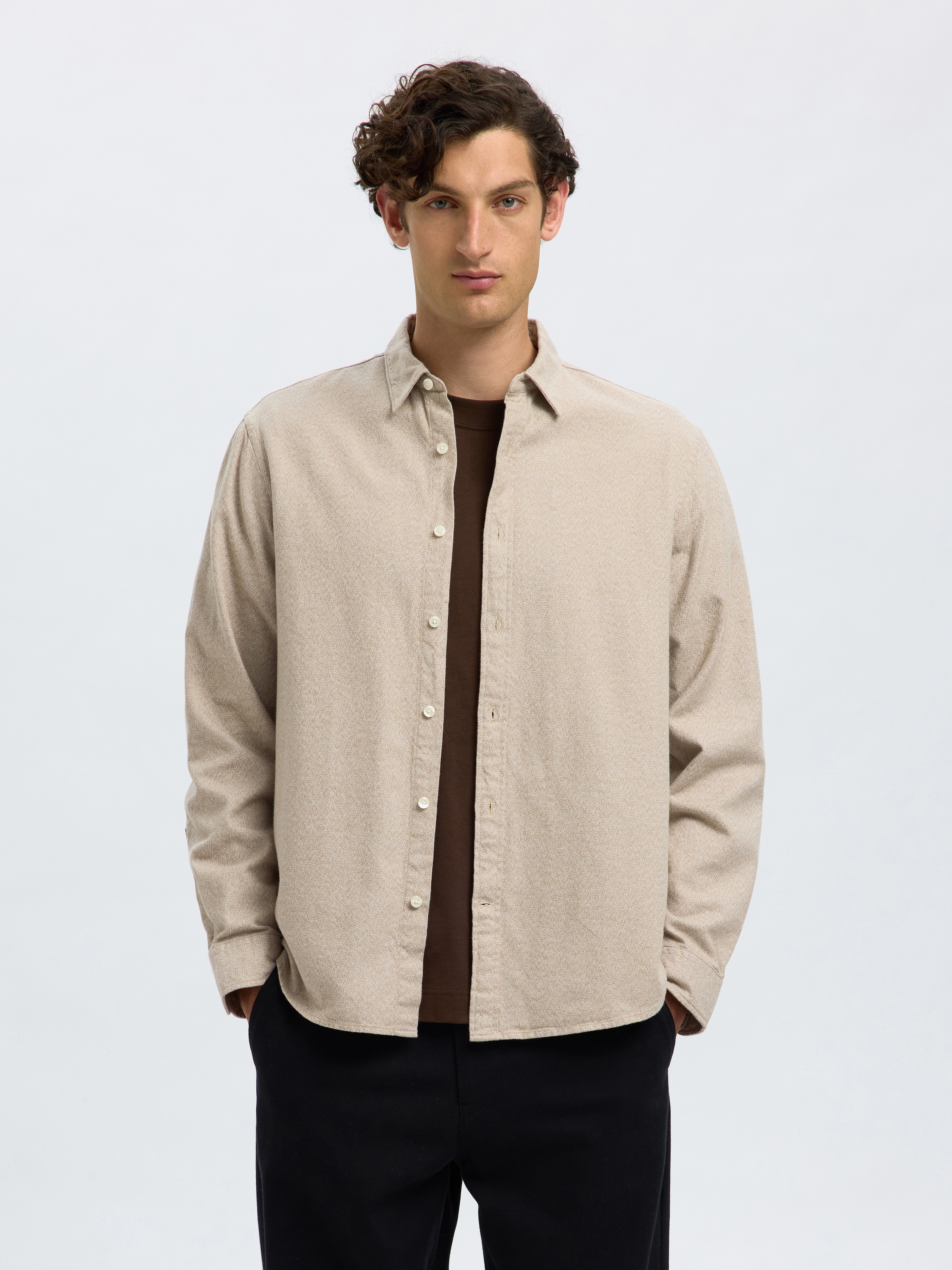 Image of SELECTED HOMME Langarmhemd "SLHREGNOAH BRUSHED TWIST SHIRT LS NOOS"