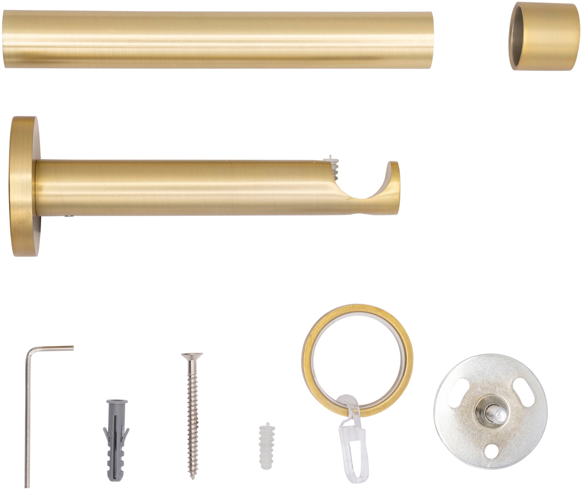 mydeco Gardinenstange »20mm Cap Wandträger 12 cm«, 1 läufig-läufig, Fixmass