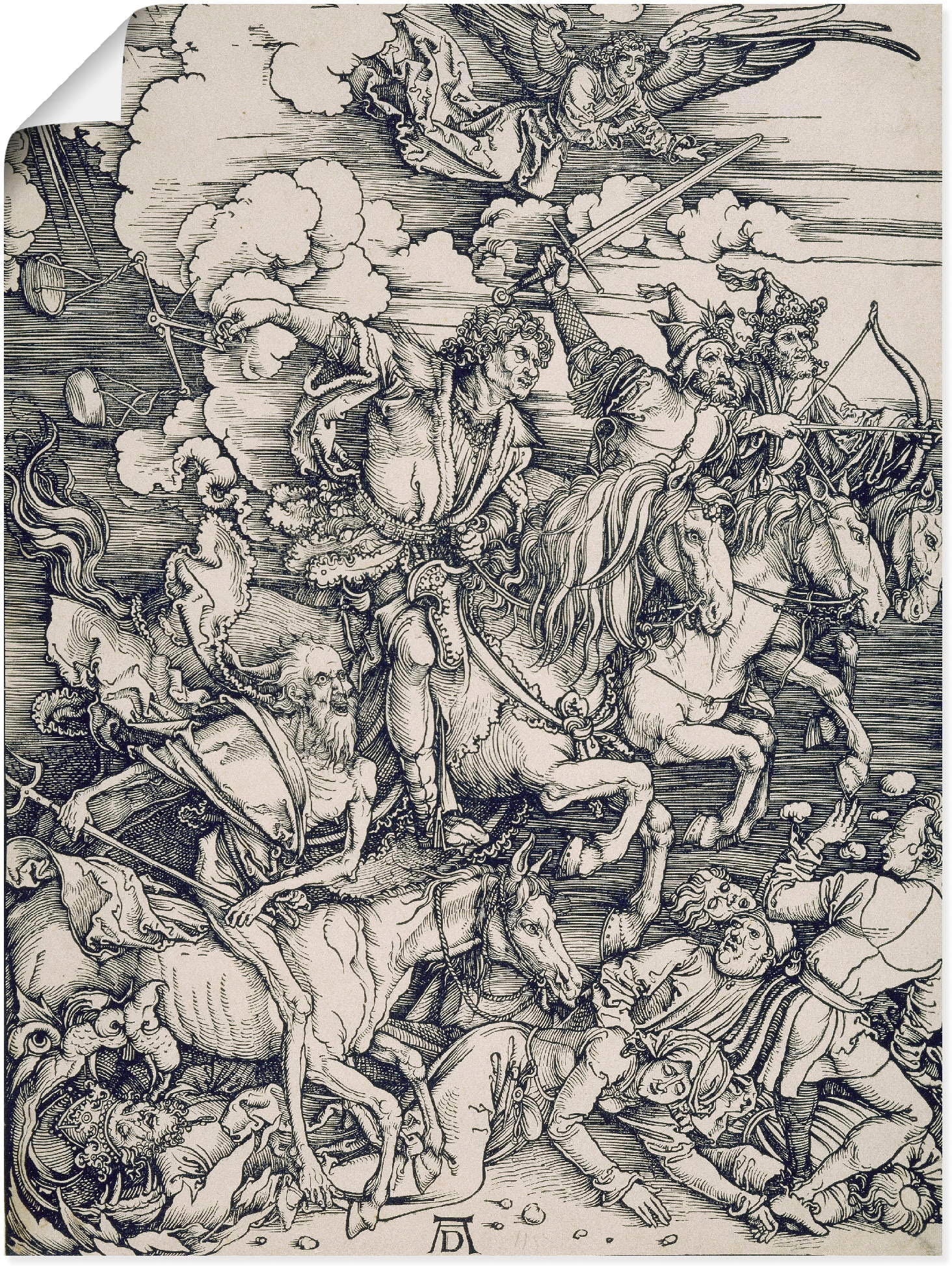 Artland Kunstdruck »Der apokalyptische Reiter. Um 1497/98«, Religion, (1 St.), als Leinwandbild, Wandaufkleber oder Poster in versch. Grössen