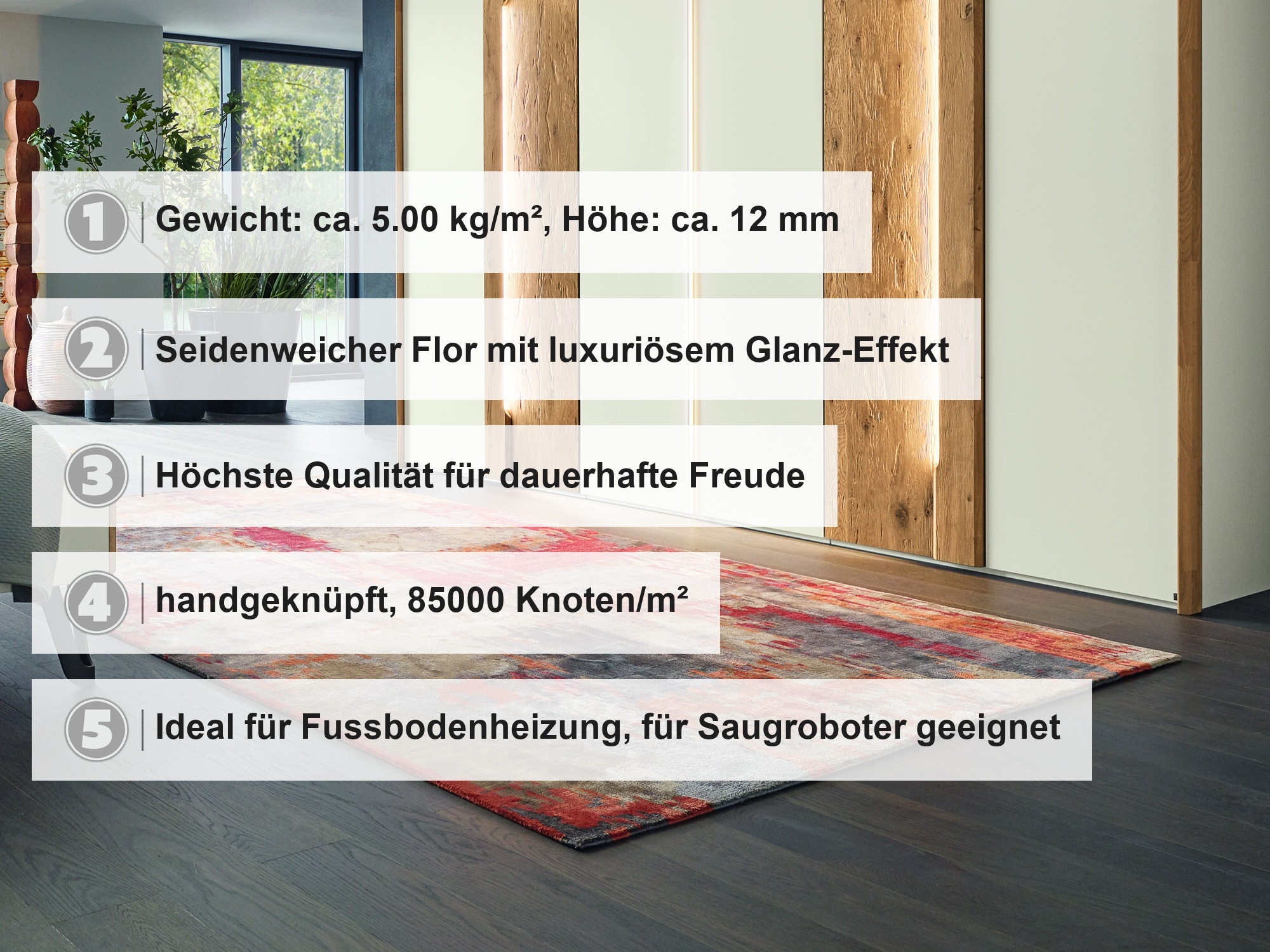 OCI DIE TEPPICHMARKE Teppich »WESTSIDE PALUNG« rechteckig 12 mm Höhe handgeknüpfter echter original Nepal Design Kurzflor Teppich, dezent