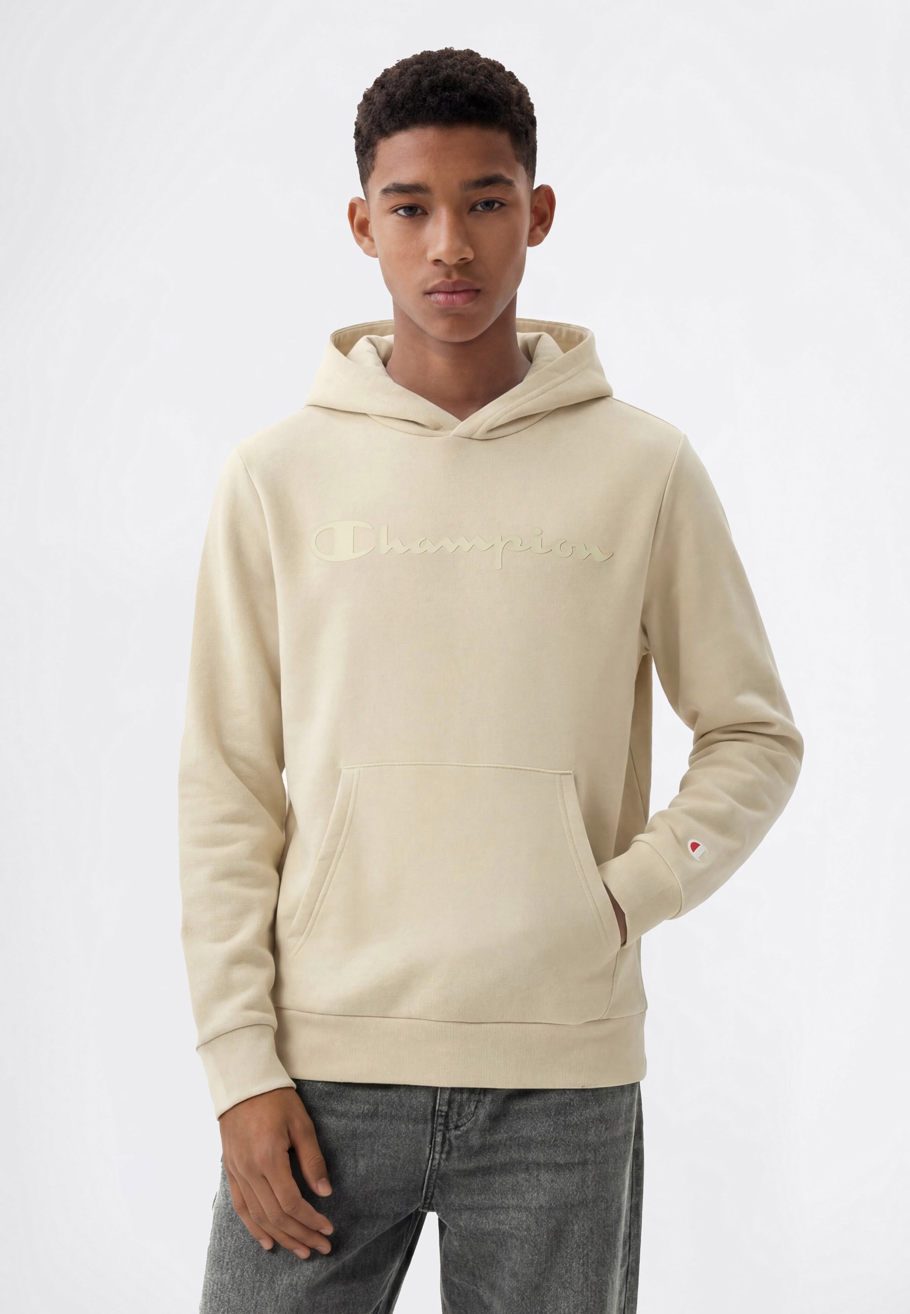 Image of Champion Kapuzensweatshirt "SPORTWEAR HOODIE Standard Fit", für Kinder, mit Kapuze, aus Baumwolle und Polyester, Standard Fit
