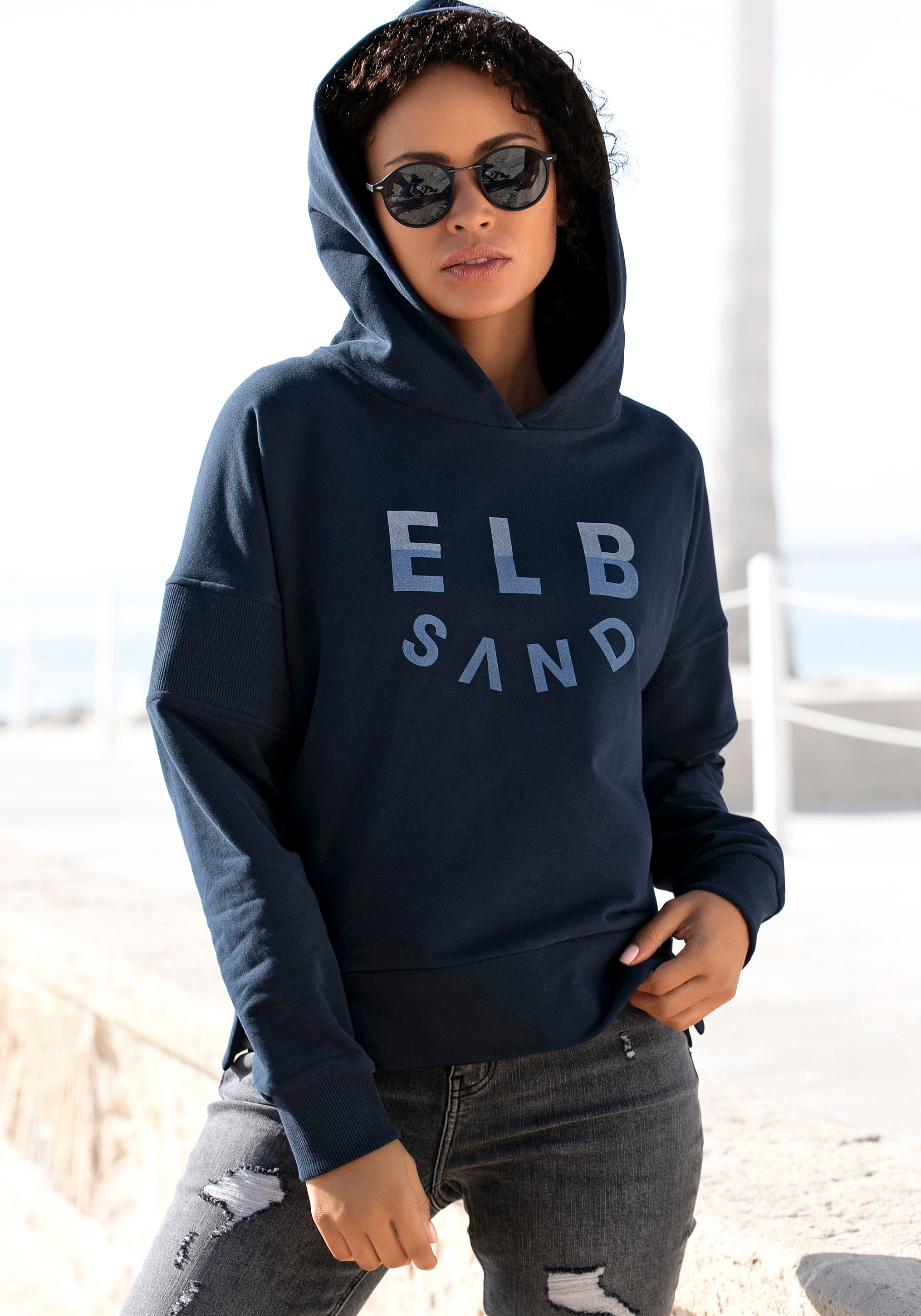 Image of Elbsand Kapuzensweatshirt »Jörna«, mit Logoprint vorne bei Ackermann Versand Schweiz