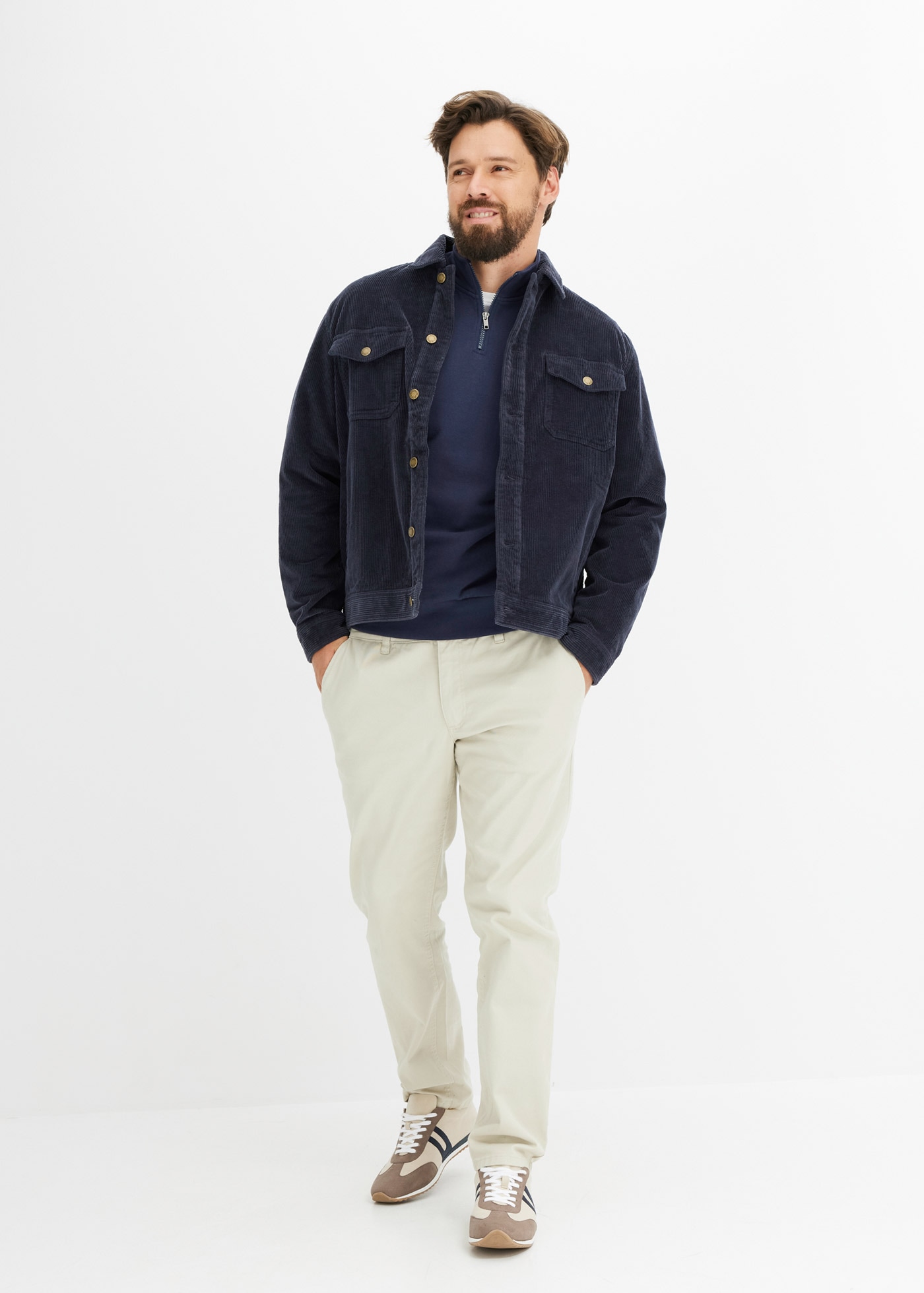 bonprix Sweatshirt »Sweatshirt mit Troyerkragen«, Sweatshirt mit Troyerkragen
