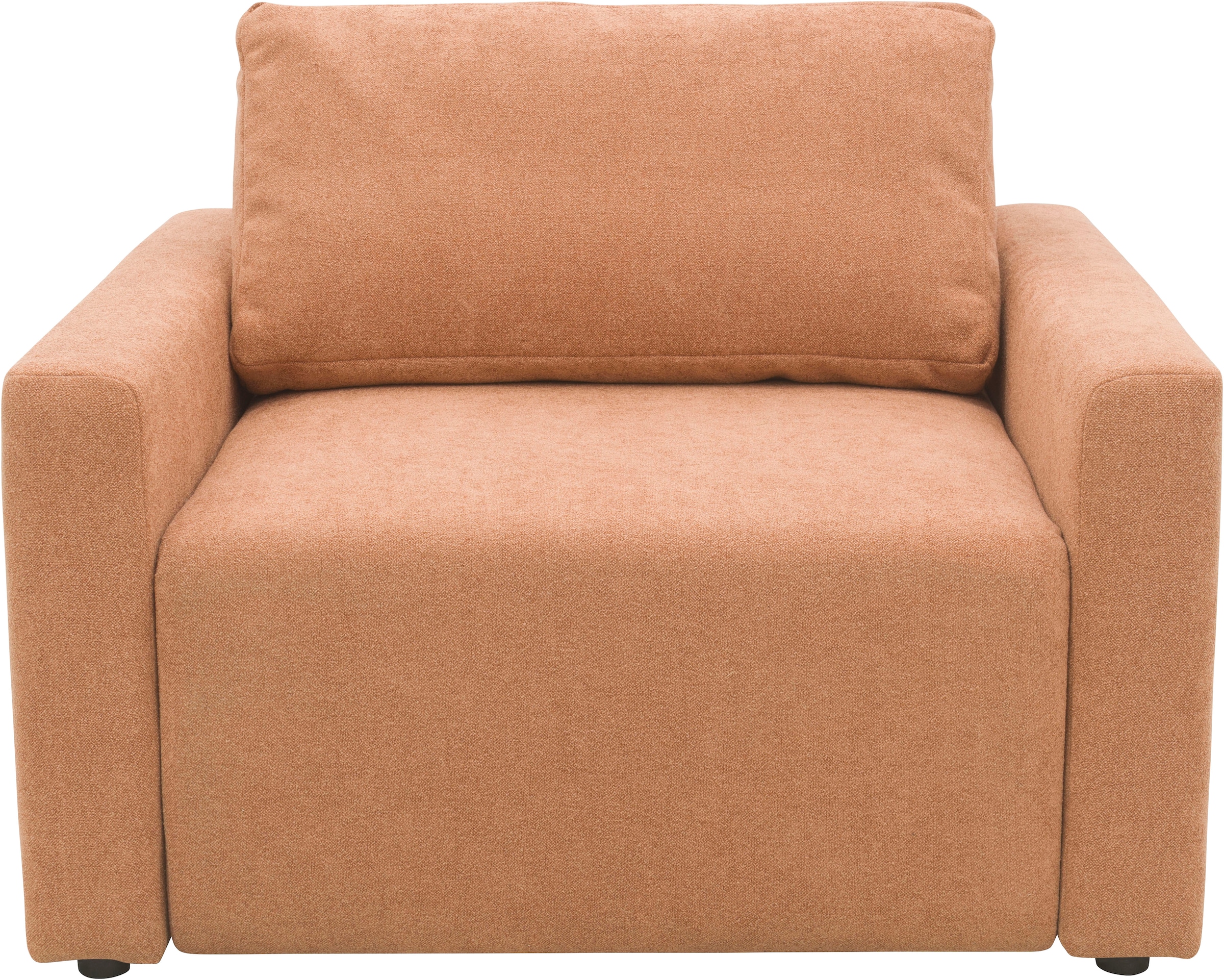 DOMO collection Sessel »Sintra ausklappbar zur Schlaffunktion, mit Rückenkissen« Feinstruktur, lachs