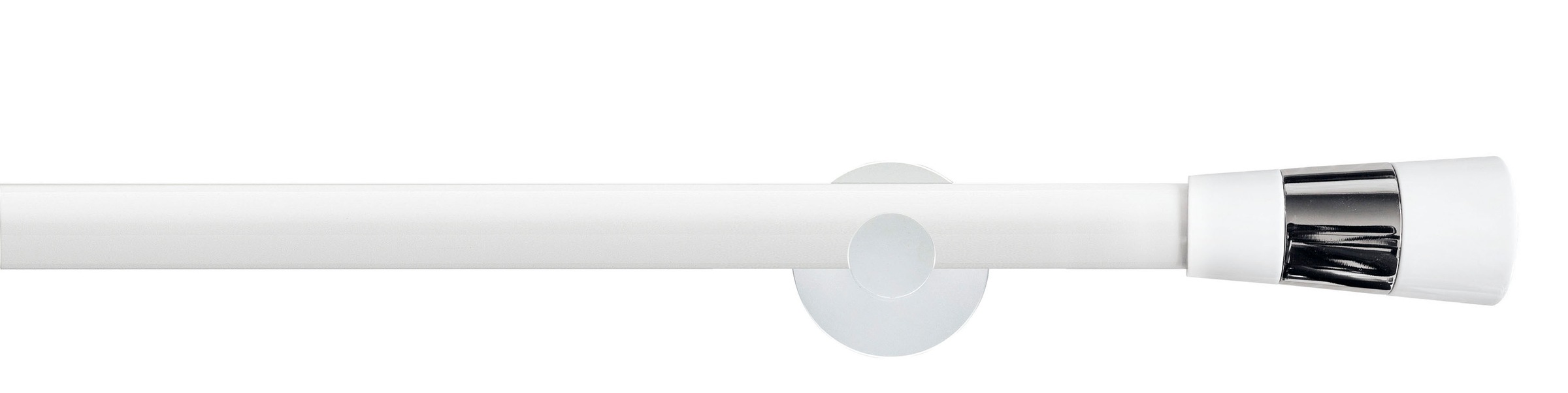 Image of GARESA Gardinenstange "WHITE" Ø 20 mm 1 läufig-läufig Wunschmasslänge Vorhanggarnitur, verlängerbar, Wandmontage, Endknopf 2-farbig