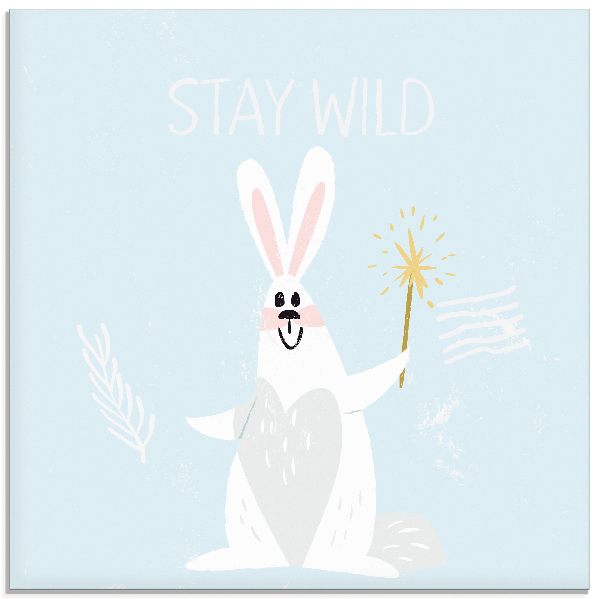 Image of Artland Glasbild »Bleib Wild Kleiner Winter Hase im Schnee«, Tiere, (1 St.) bei Ackermann Versand Schweiz