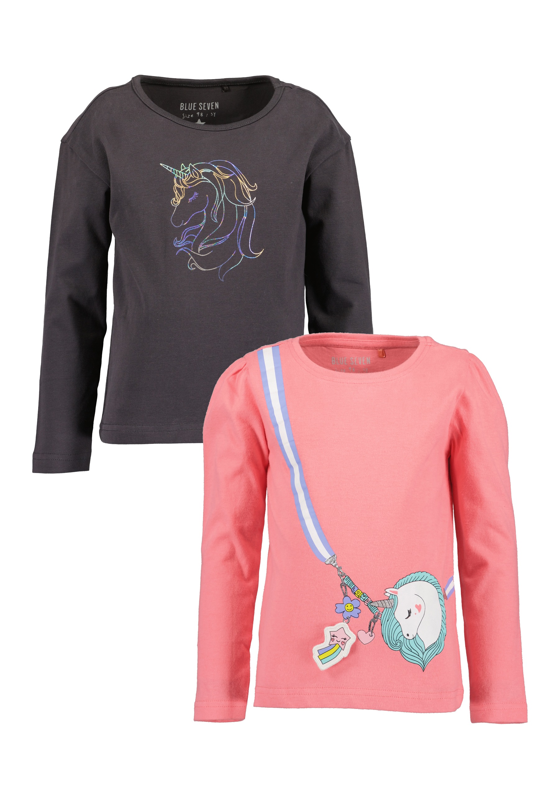 Image of Blue Seven Langarmshirt Packung, 2 Stk. mit tollen Einhorn-Motiven