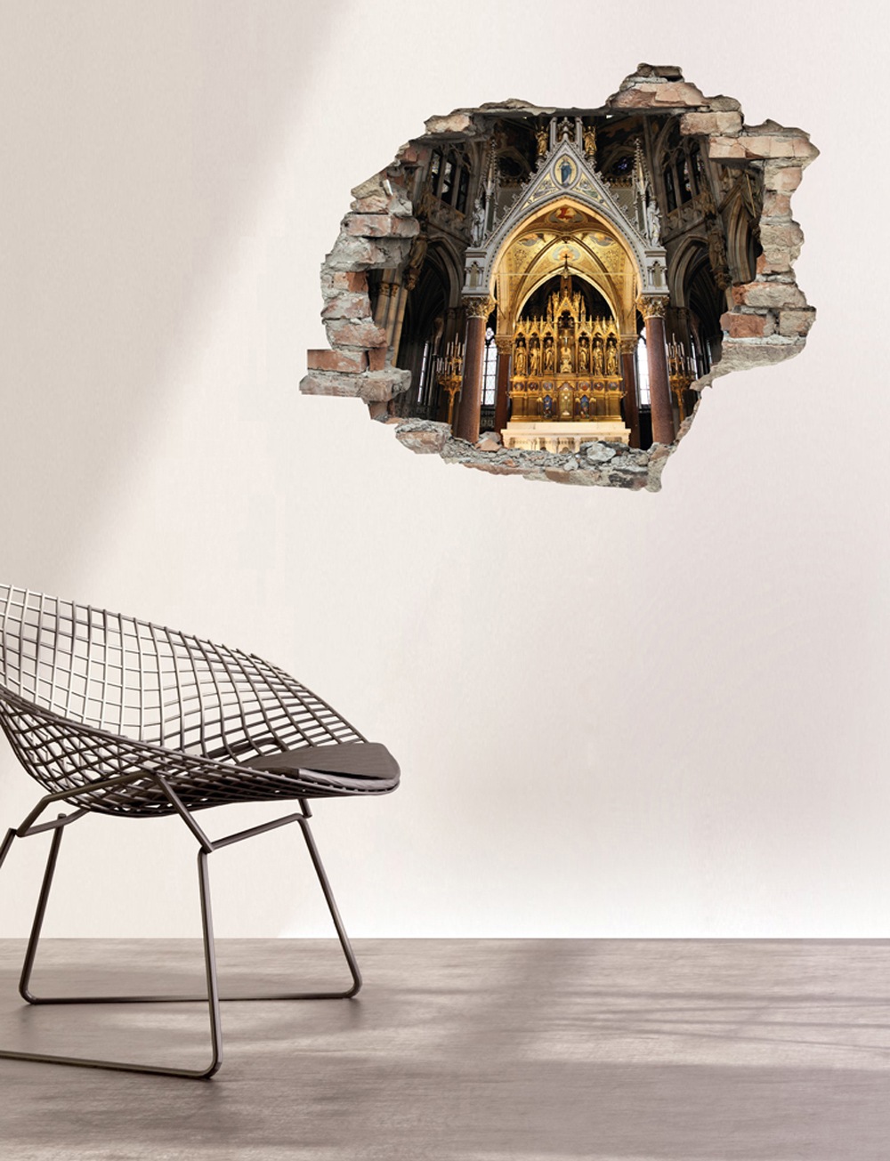 queence Autocollant mural »Altar« Wandsticker, Wandbild, selbstklebend, 3D, Wanddurchbruch