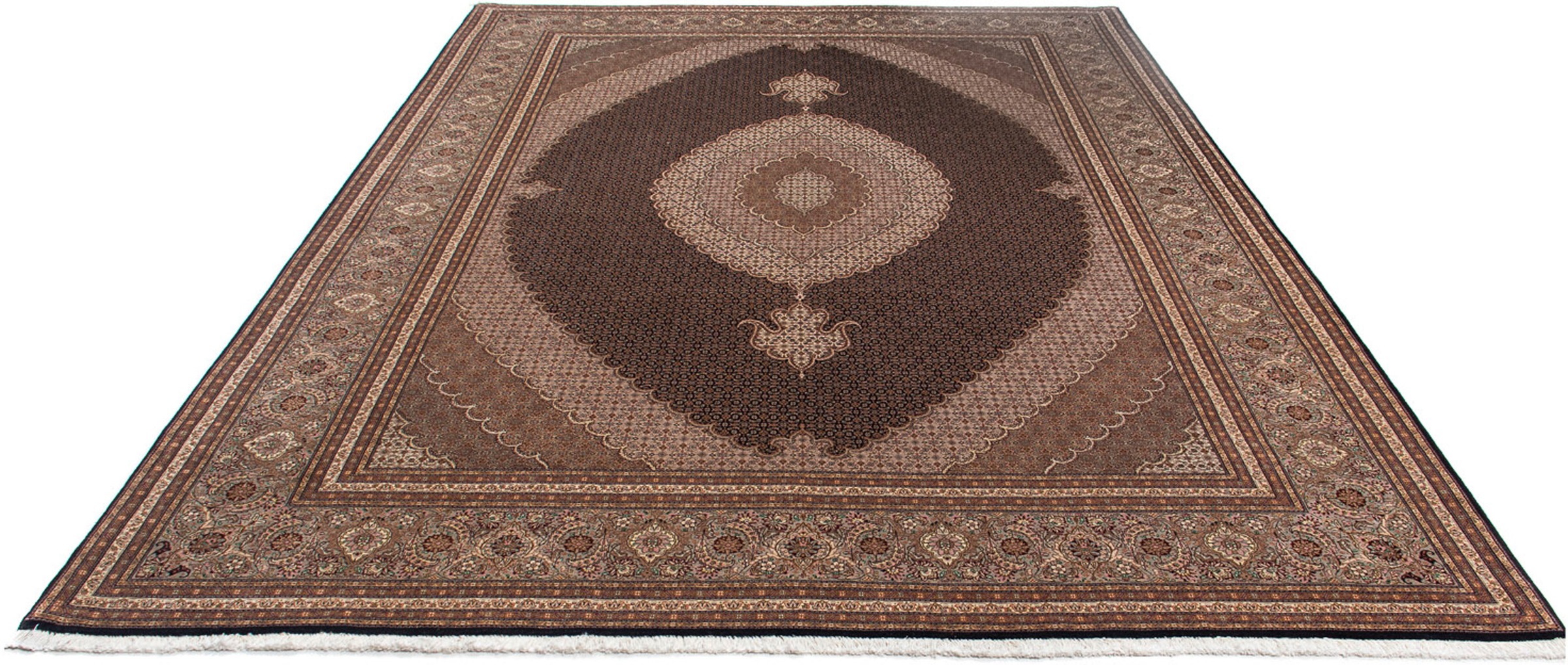 Image of morgenland Orientteppich »Perser - Täbriz - 362 x 256 cm - braun«, rechteckig, 10 mm Höhe, Wohnzimmer, Handgeknüpft, Einzelstück mit Zertifikat bei Ackermann Versand Schweiz
