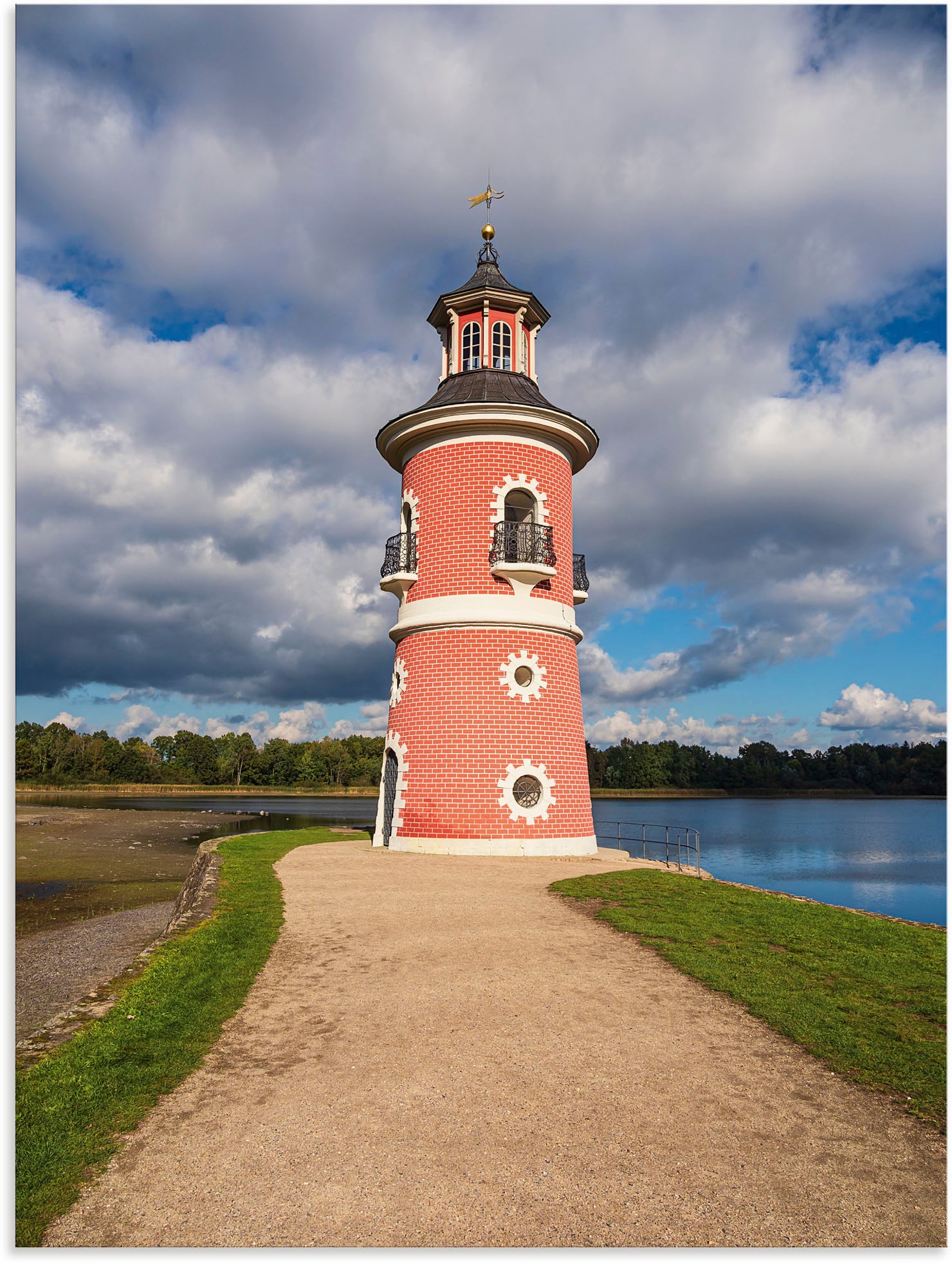 Image of Artland Wandbild »Leuchtturm nahe Schloss Moritzburg«, Gebäude, (1 St.), in vielen Grössen & Produktarten - Alubild / Outdoorbild für den Aussenbereich, Leinwandbild, Poster, Wandaufkleber / Wandtattoo auch für Badezimmer geeignet bei Ackermann Versand Sc