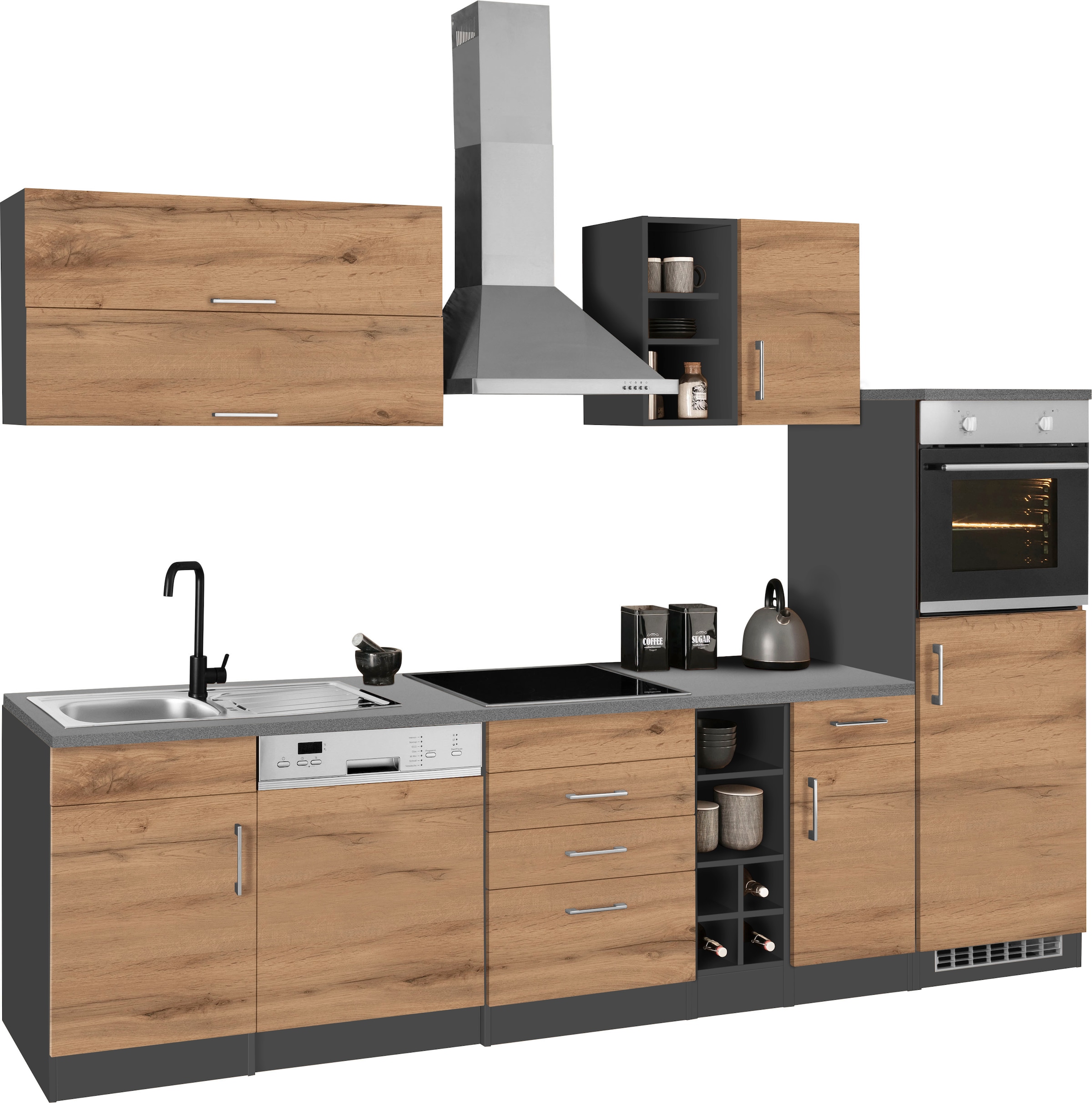 KOCHSTATION Kitchenette »KS-Colmar« sans appareils électriques, largeur 300 cm
