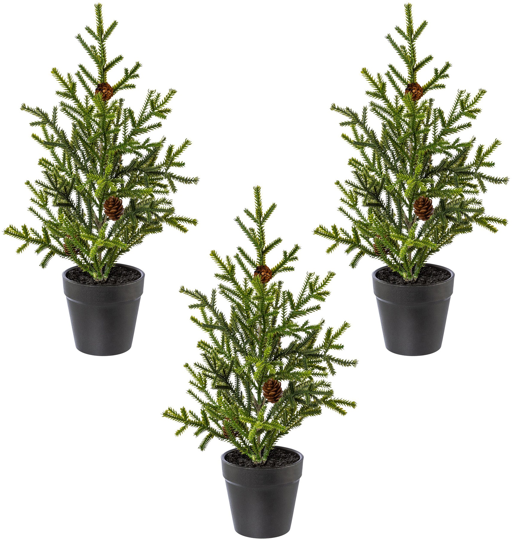 Image of Creativ deco Künstlicher Weihnachtsbaum, Tannenbäumchen, 3er Set, inkl. Übertopf bei Ackermann Versand Schweiz