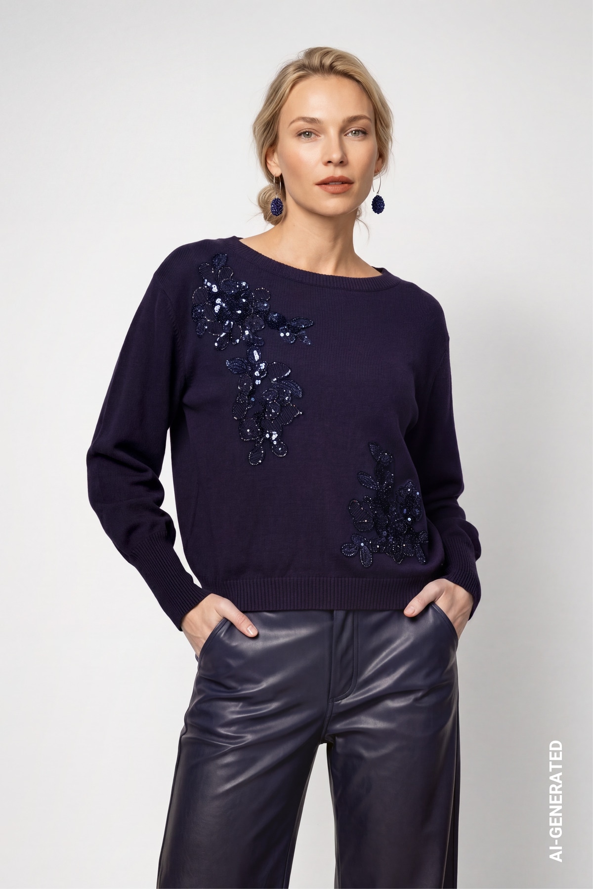 Image of Monari Strickpullover "Pullover Schmuckapplikation" Regular fit mit Schmuckdetails