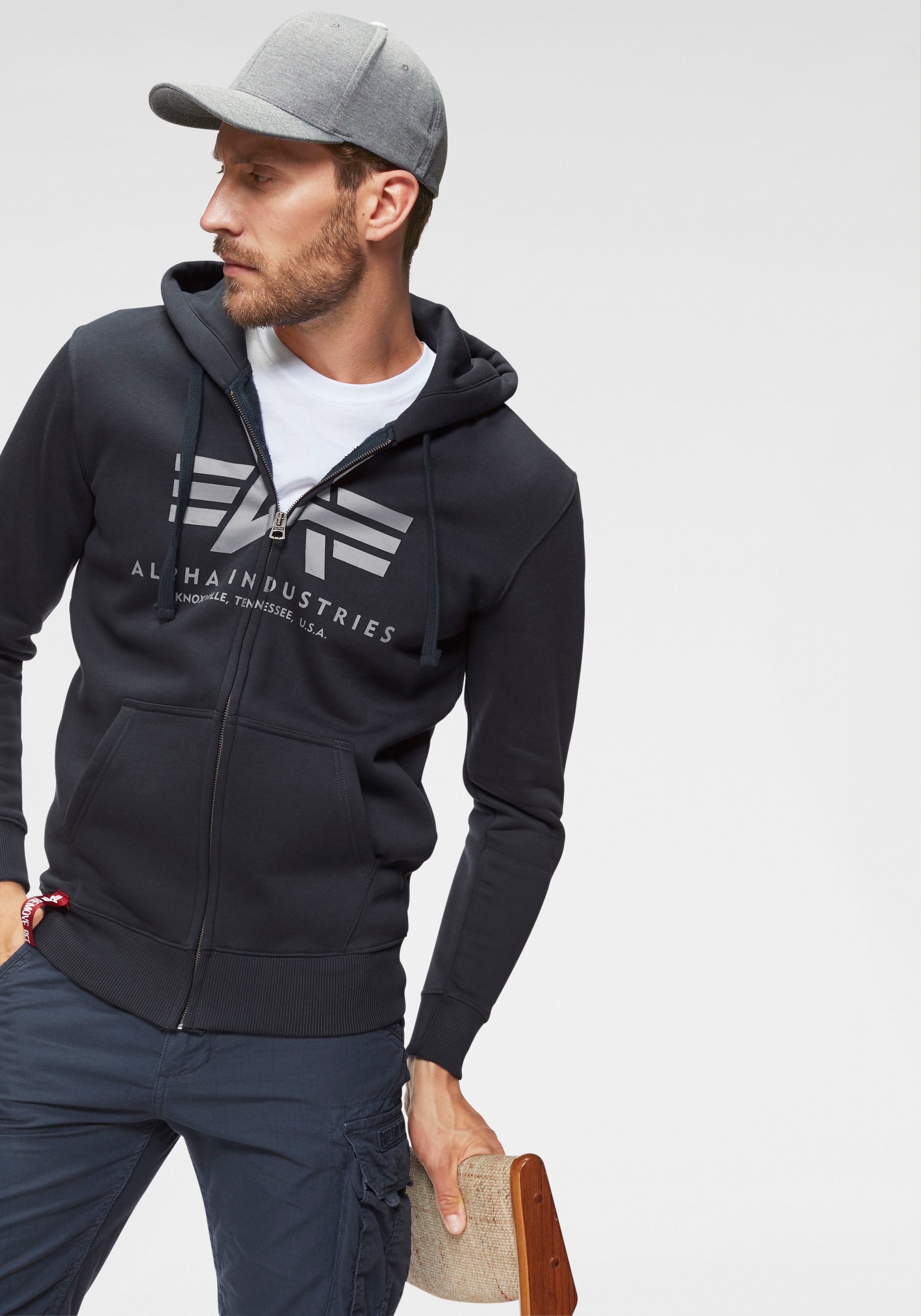 Image of Alpha Industries Kapuzensweatjacke "BASIC ZIP HOODY" Baumwollmischung, regular fit
