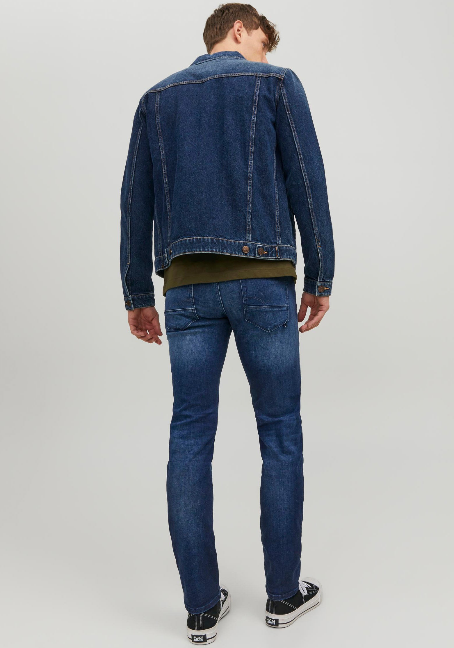 Jack & Jones Slim-fit-Jeans »JJIGLENN – Slim-Fit-Jeans mit niedriger Leibhöhe« Used, modisch, slim fit, Denim/Jeans