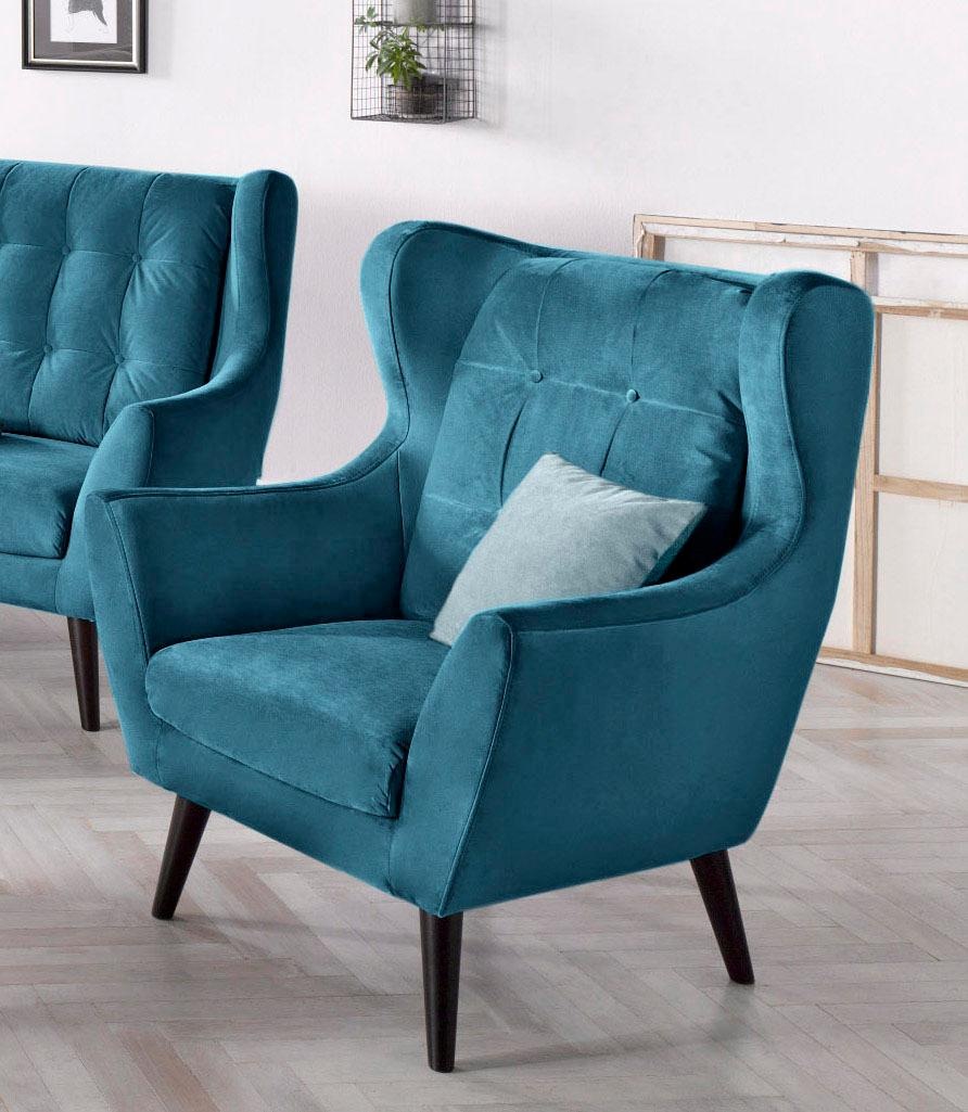 Home affaire Ohrensessel "Hemmink, Sessel, Loungesessel" mit Knopfheftung
