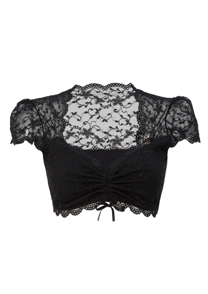 Dirndlbluse mit Gummizug am Saum