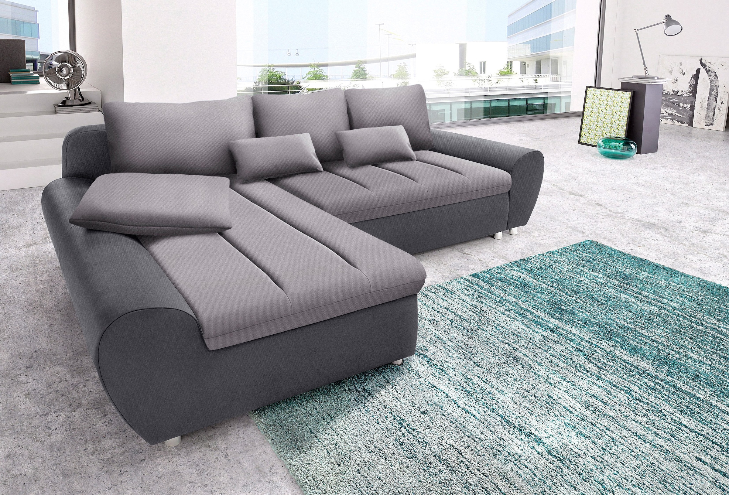 sit&more Ecksofa »Bandos L-Form«, in 2 unterschiedlichen Grössen, wahlweise mit Bettfunktion