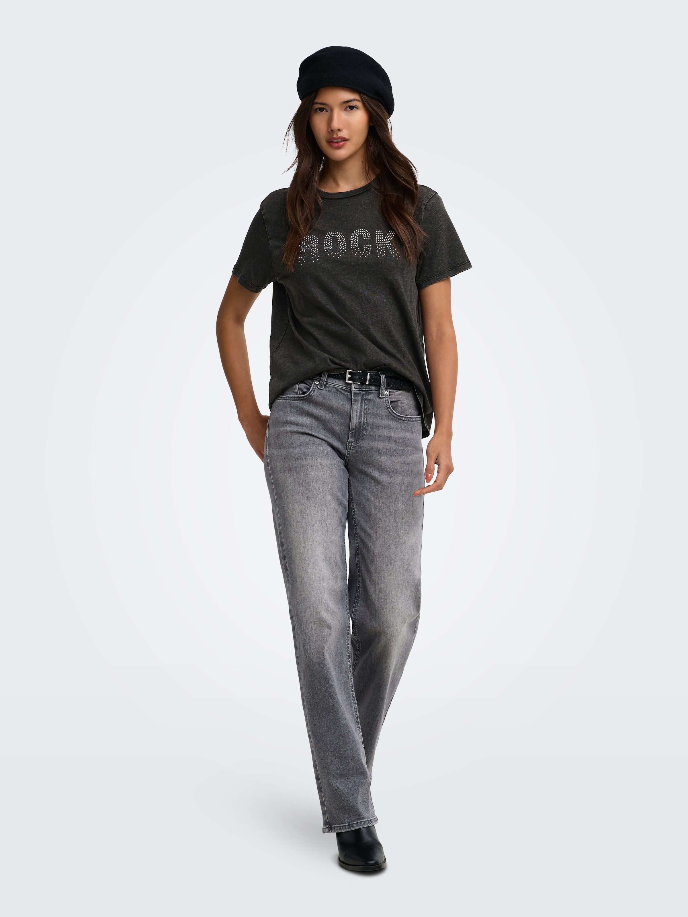 ONLY Straight-Jeans »ONLWINNIE  MID STRAIGHT DNM« Baumwollmischung, straight fit, mid waist