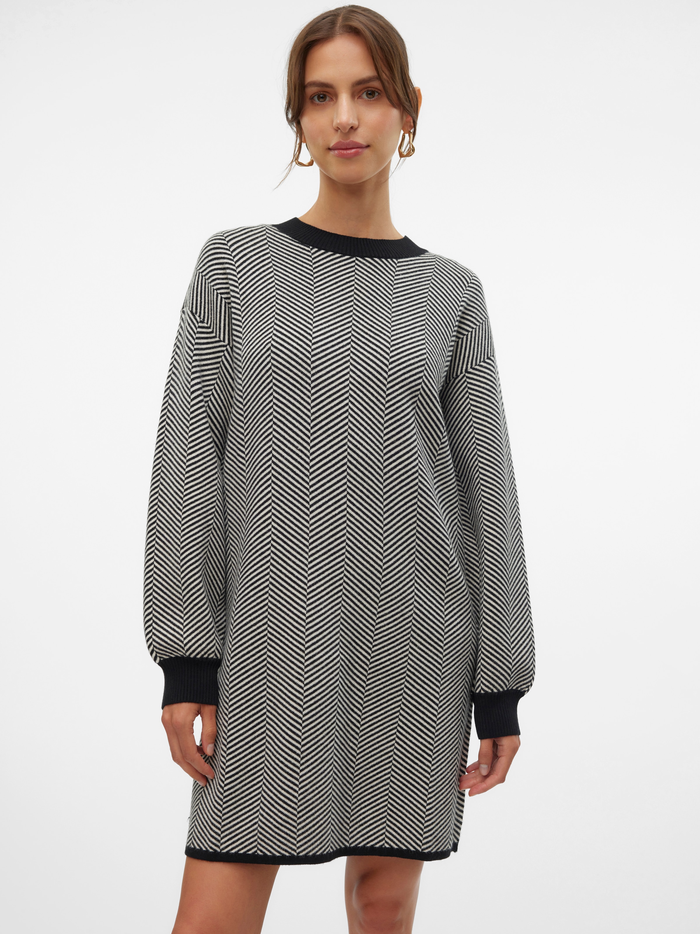 Vero Moda Strickkleid »VMBLUSH HERRINGBONE LS O-NECK DRESS LCS«