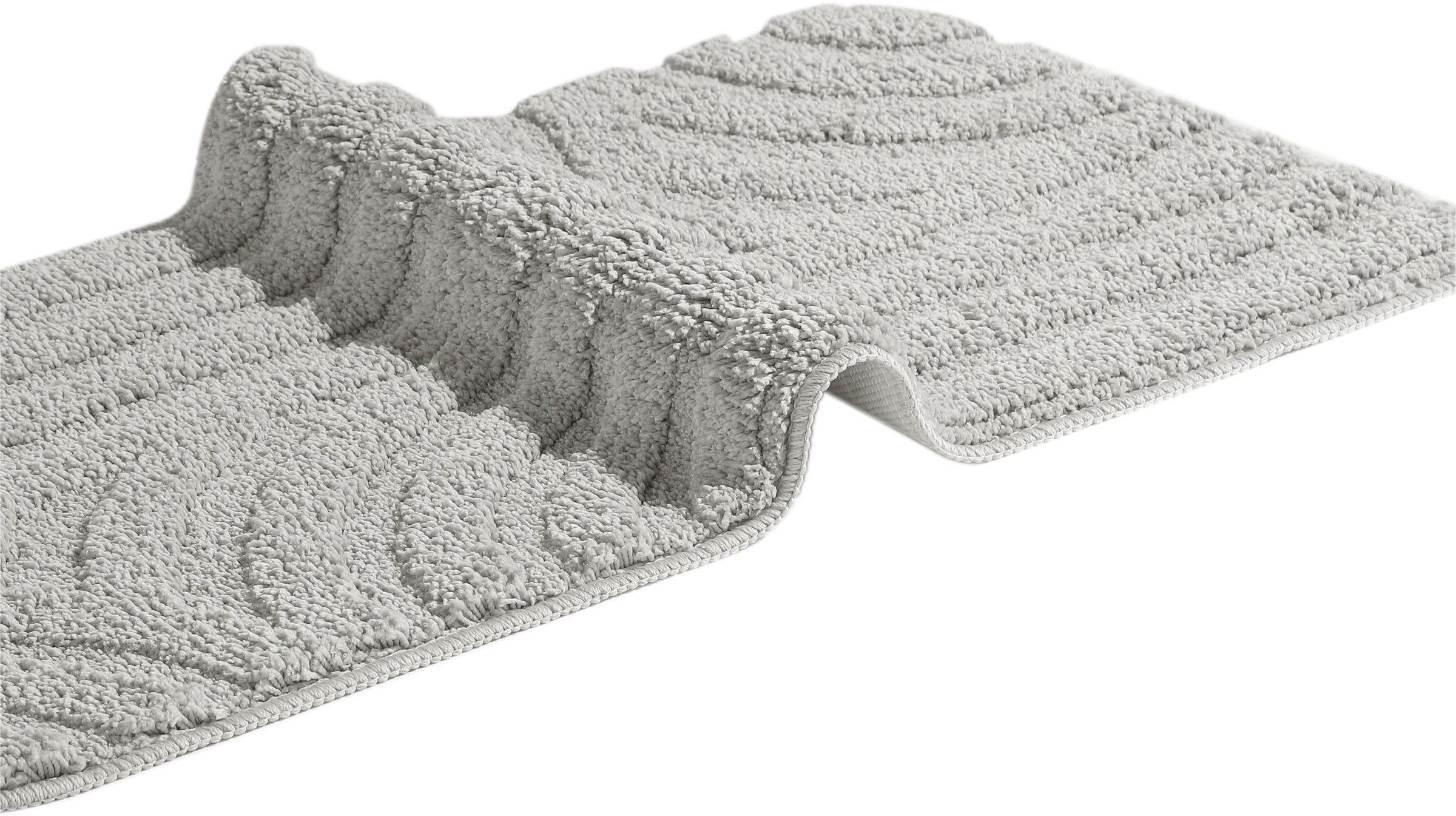 my home Badematte »Sanremo Scandi, Badvorleger, Badezimmer Teppich, Duschvorleger«, rutschhemmend beschichtet, strapazierfähig, Badteppich, Uni Farben, Hoch-Tief-Effekt, modernes Muster, Boho