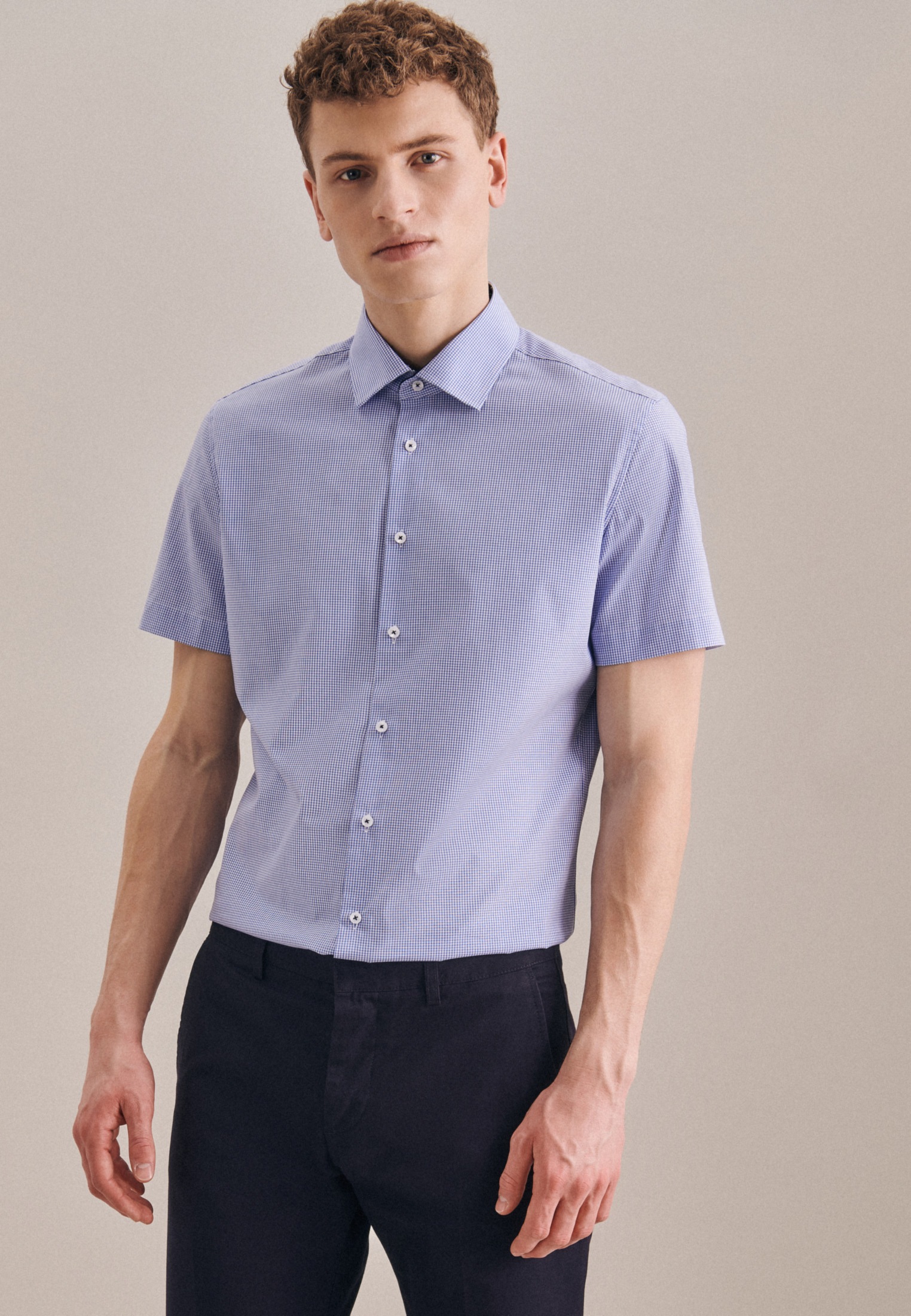 Image of seidensticker Businesshemd »Slim«, Slim Kurzarm Kentkragen Karo bei Ackermann Versand Schweiz