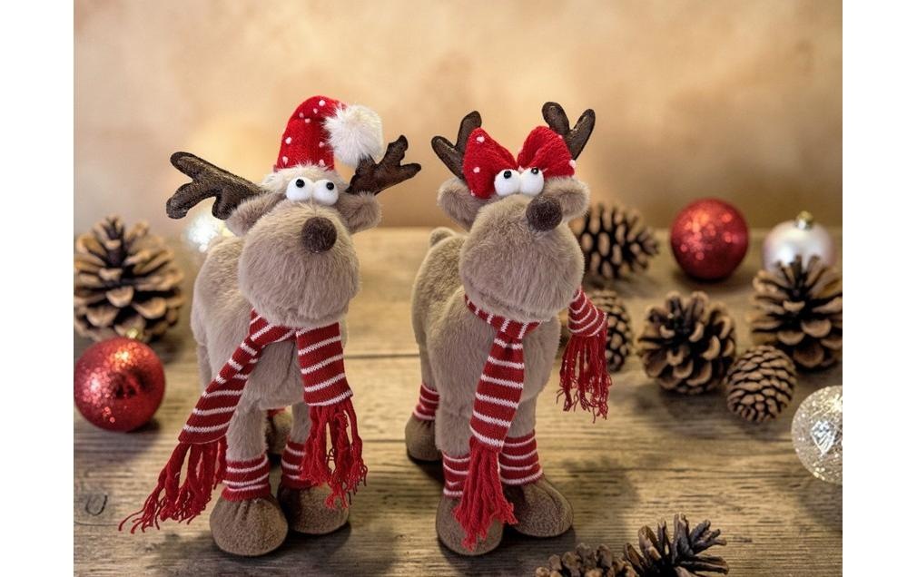 Dameco Figurine de Noël »Weihnachtsfigur Elch, 10 x 20 x 37 cm, 2er Set«