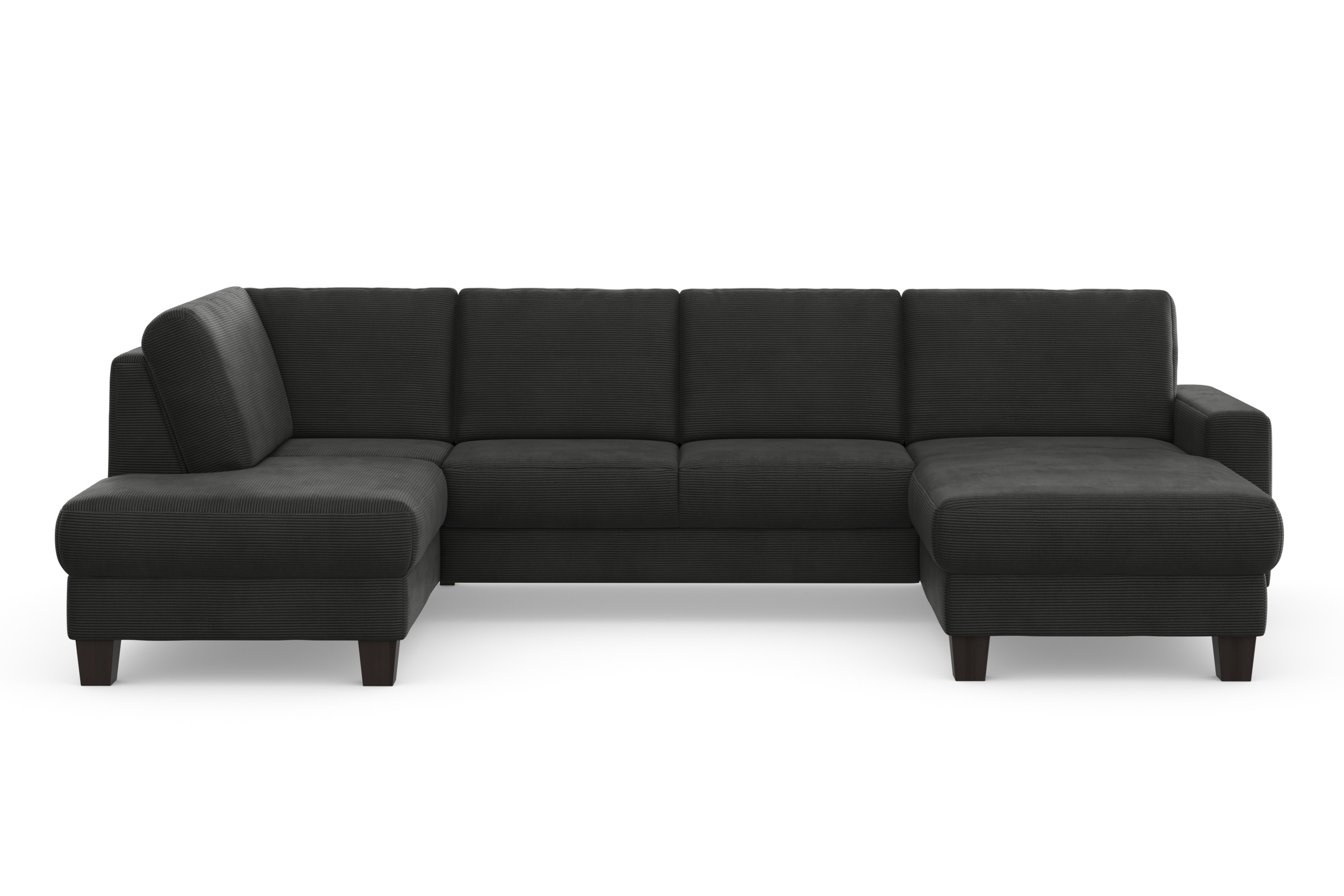 Home affaire Wohnlandschaft »Summer U-Form« mit oder ohne Bettfunktion und Bettkasten, wengefarbene Holzfüsse