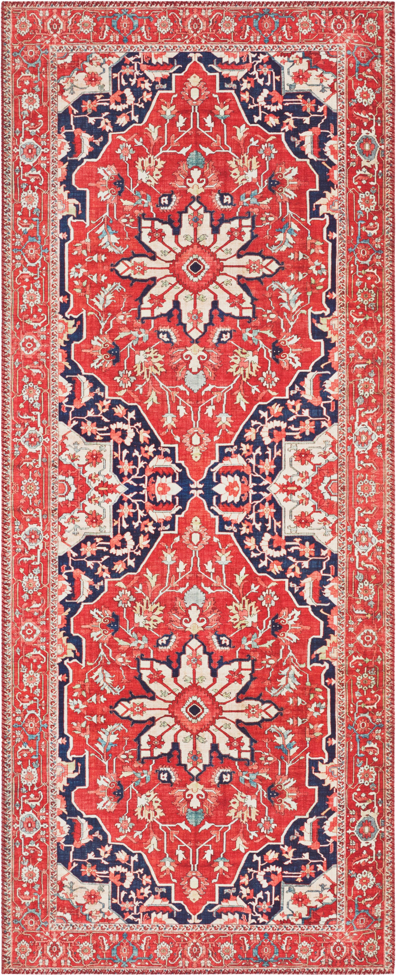 Image of ELLE DECORATION Läufer »Täbriz«, rechteckig, 5 mm Höhe, Orient Optik, Vintage Design, Wohnzimmer, Schlafzimmer, Robust, Pflegeleicht, gekettelt, kräftige Farben bei Ackermann Versand Schweiz