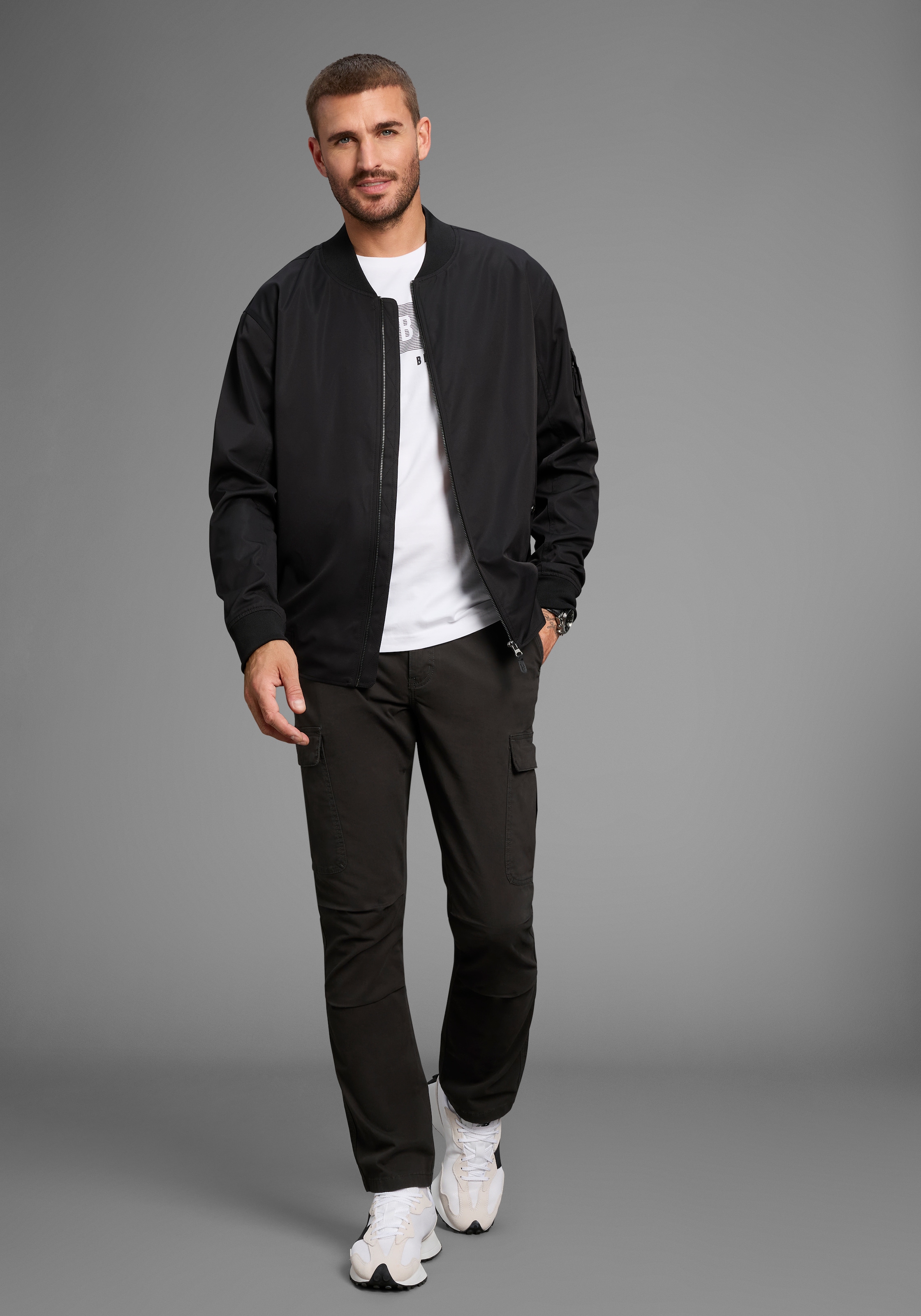 Bruno Banani Bomberjacke, Blouson mit Stehkragen, leichte Übergangsjacke