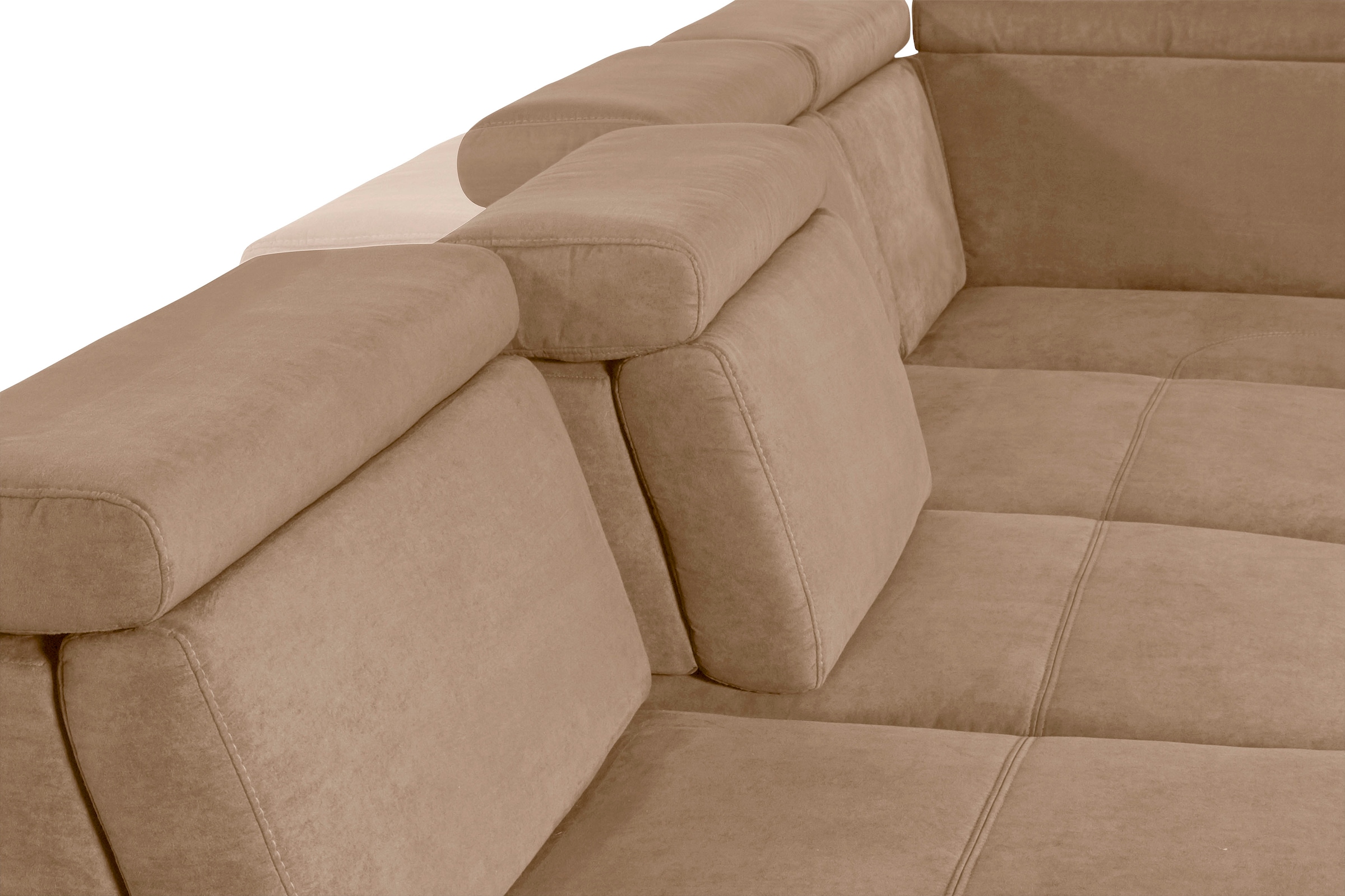 sit&more Wohnlandschaft »Gizeh U-Form«, 12 cm Fusshöhe, inklusive Sitztiefenverstellung und Kopfteilverstellung