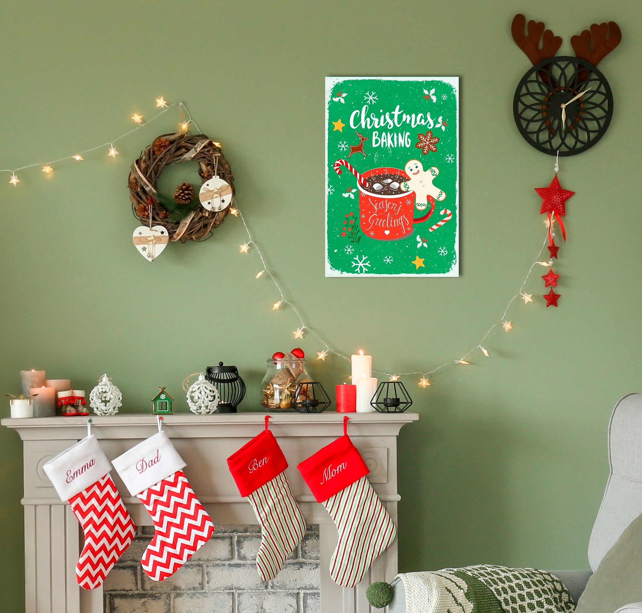 Image of queence Metallbild "Christmas Baking" Schriftzug Schriftzüge Weihnachten 1 Stk. tlg. Stahlschilder