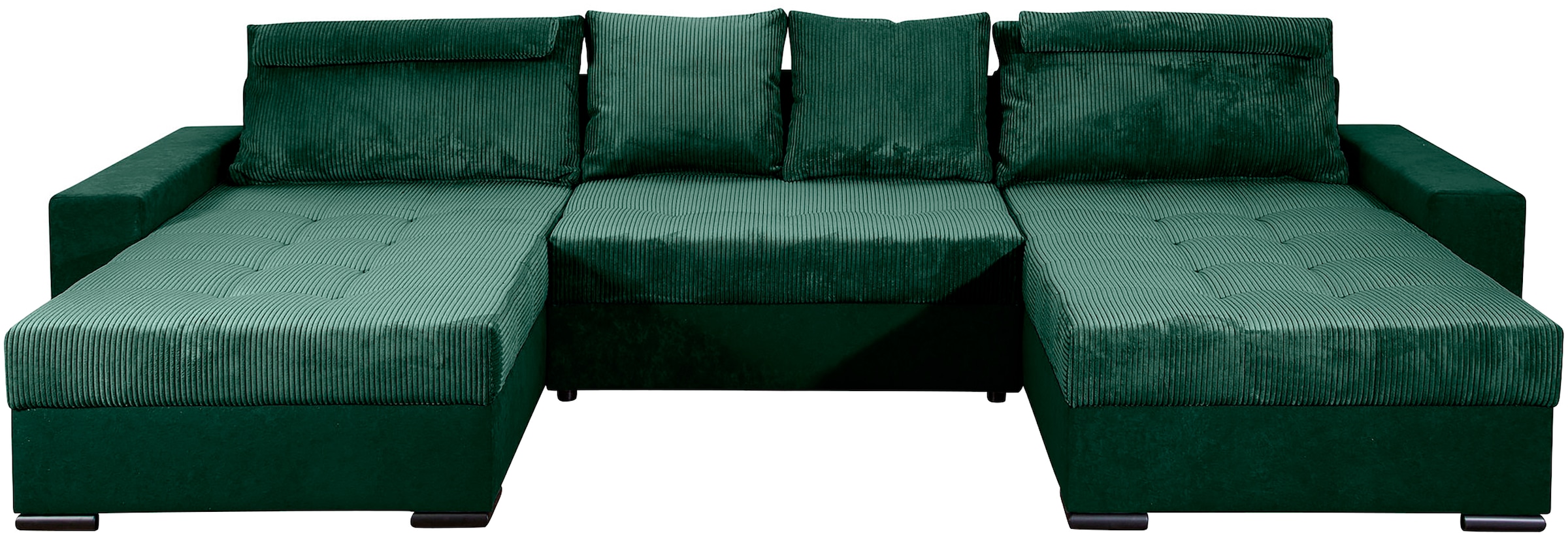 COLLECTION AB Wohnlandschaft »XXXL-Josy Relax U-Form Breite 352 cm, mit 2 gleich grossen Recamieren«, inkl. Bettfunktion, Bettkasten, mit 4 Rückenkissen in zwei Grössen