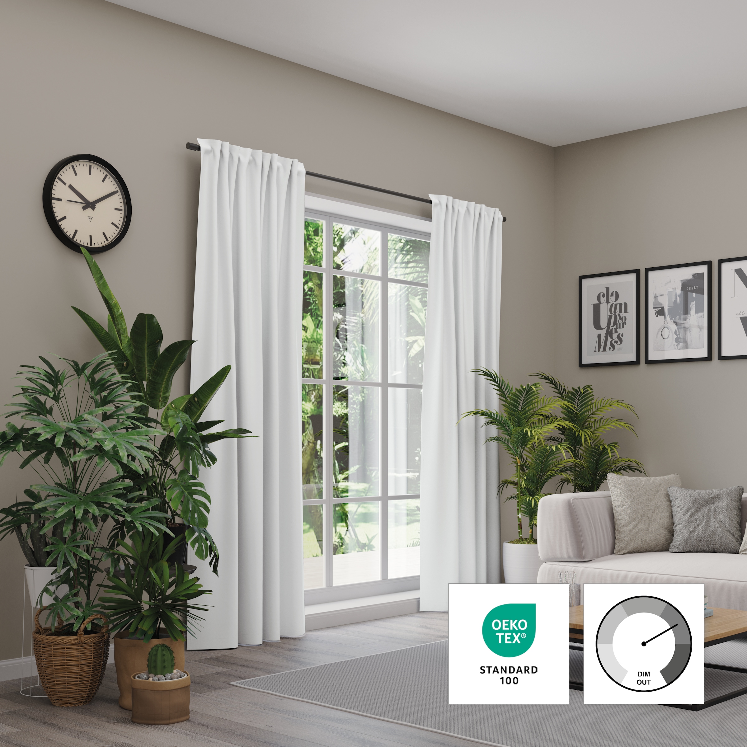 Neutex for you! Rideau occultant »INSULA« Bande multifonctionnelle 1 cuis tlg. Uni-Dimout für starke Verdunklung, nach Mass,