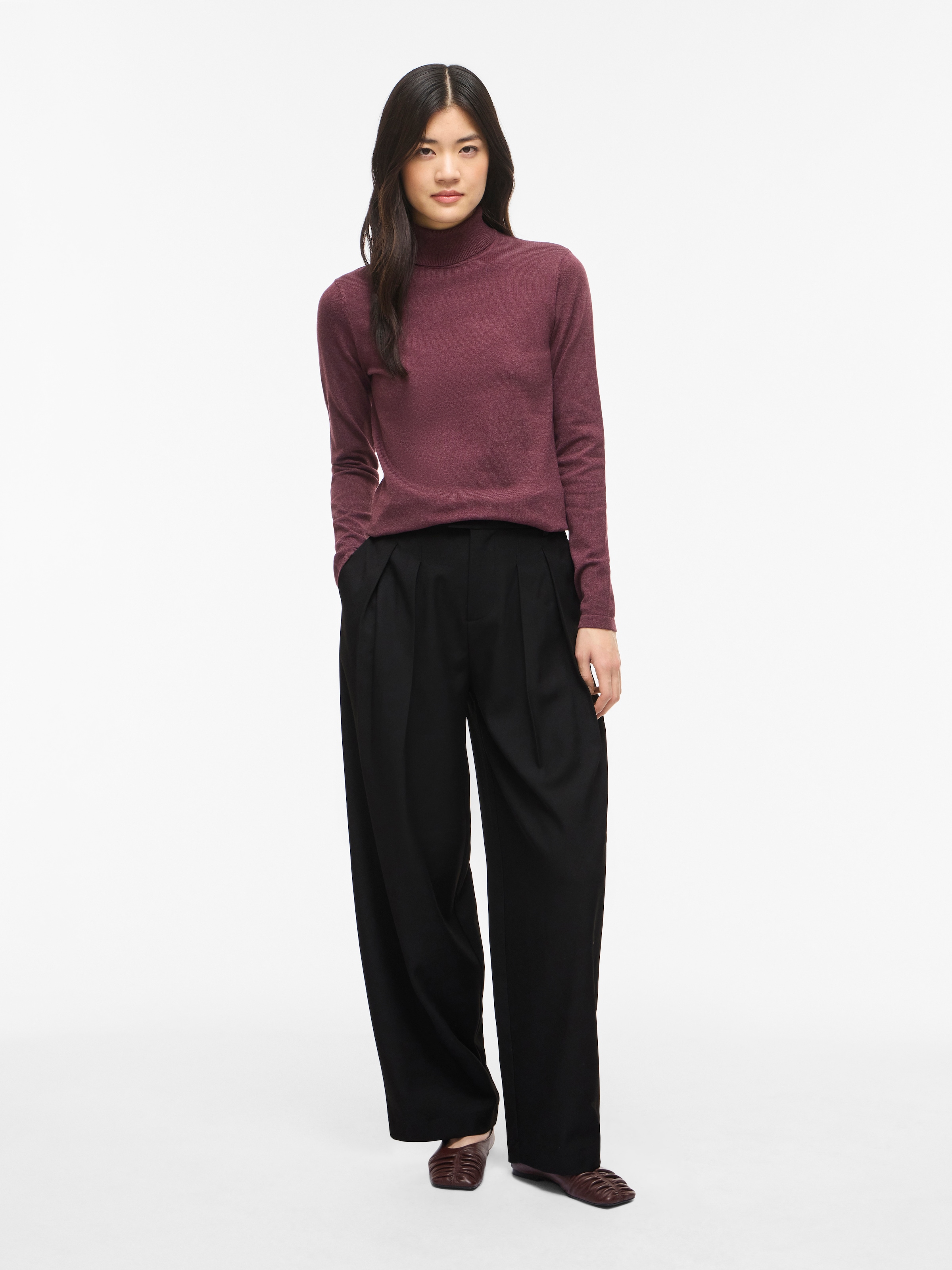 Vila Rollkragenpullover »VIMALU ROLLNECK L/S KNIT TOP NOOS« Materialmix
