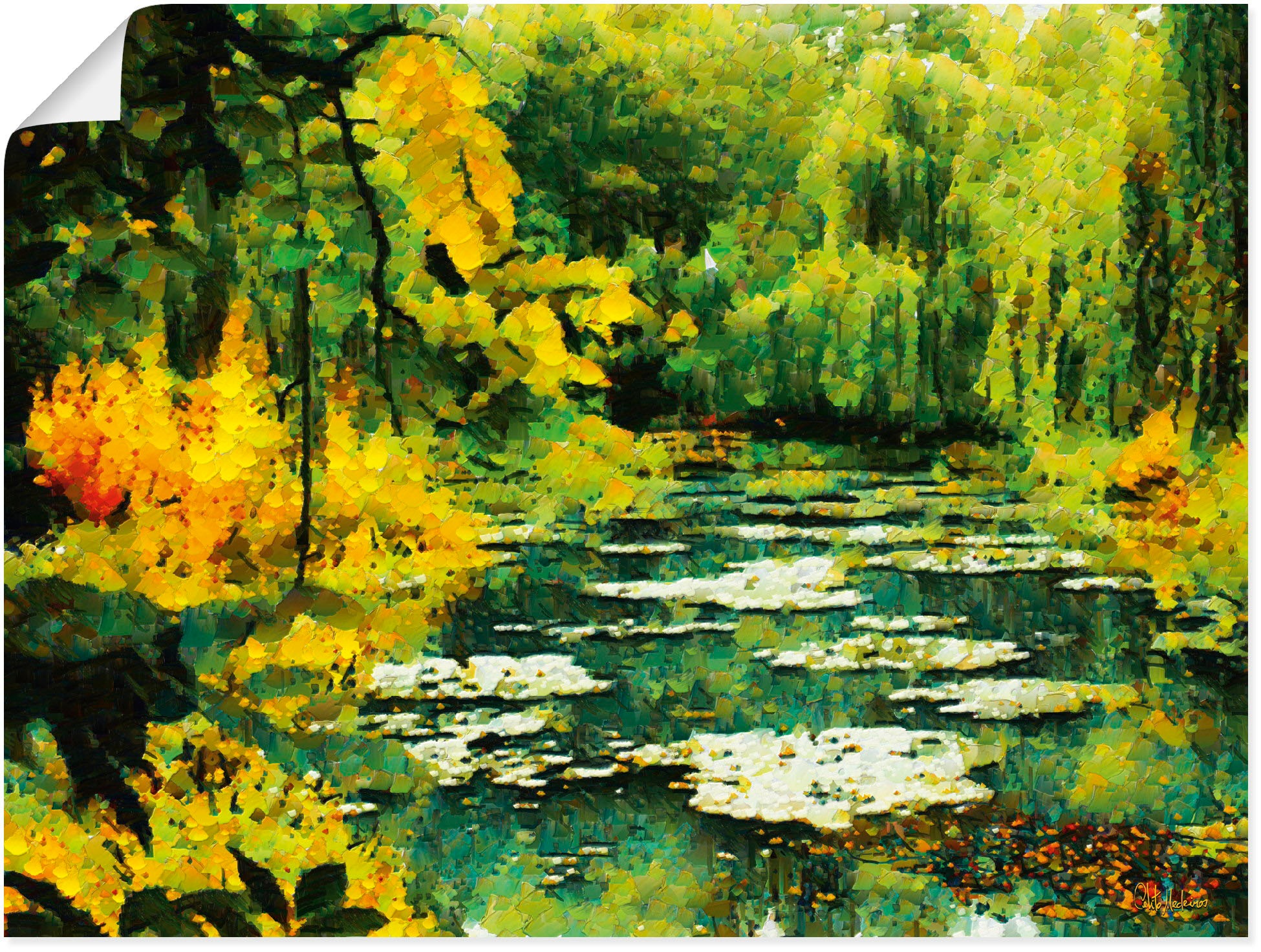 Image of Artland Wandbild »Grüner See«, Seebilder, (1 St.), in vielen Grössen & Produktarten - Alubild / Outdoorbild für den Aussenbereich, Leinwandbild, Poster, Wandaufkleber / Wandtattoo auch für Badezimmer geeignet bei Ackermann Versand Schweiz