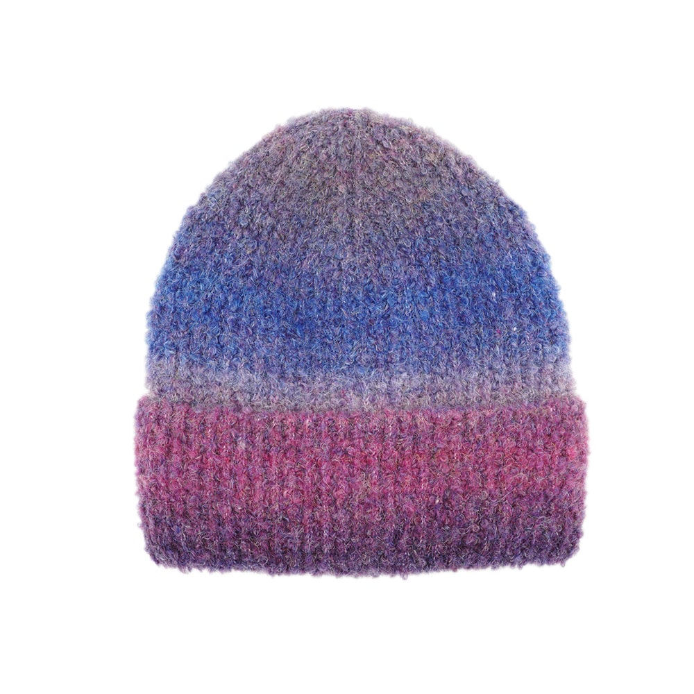 Image of MAXIMO Beanie Fasermix mit Wollanteil, Boucle-Garn, Farbverlauf, breiter Umschlag
