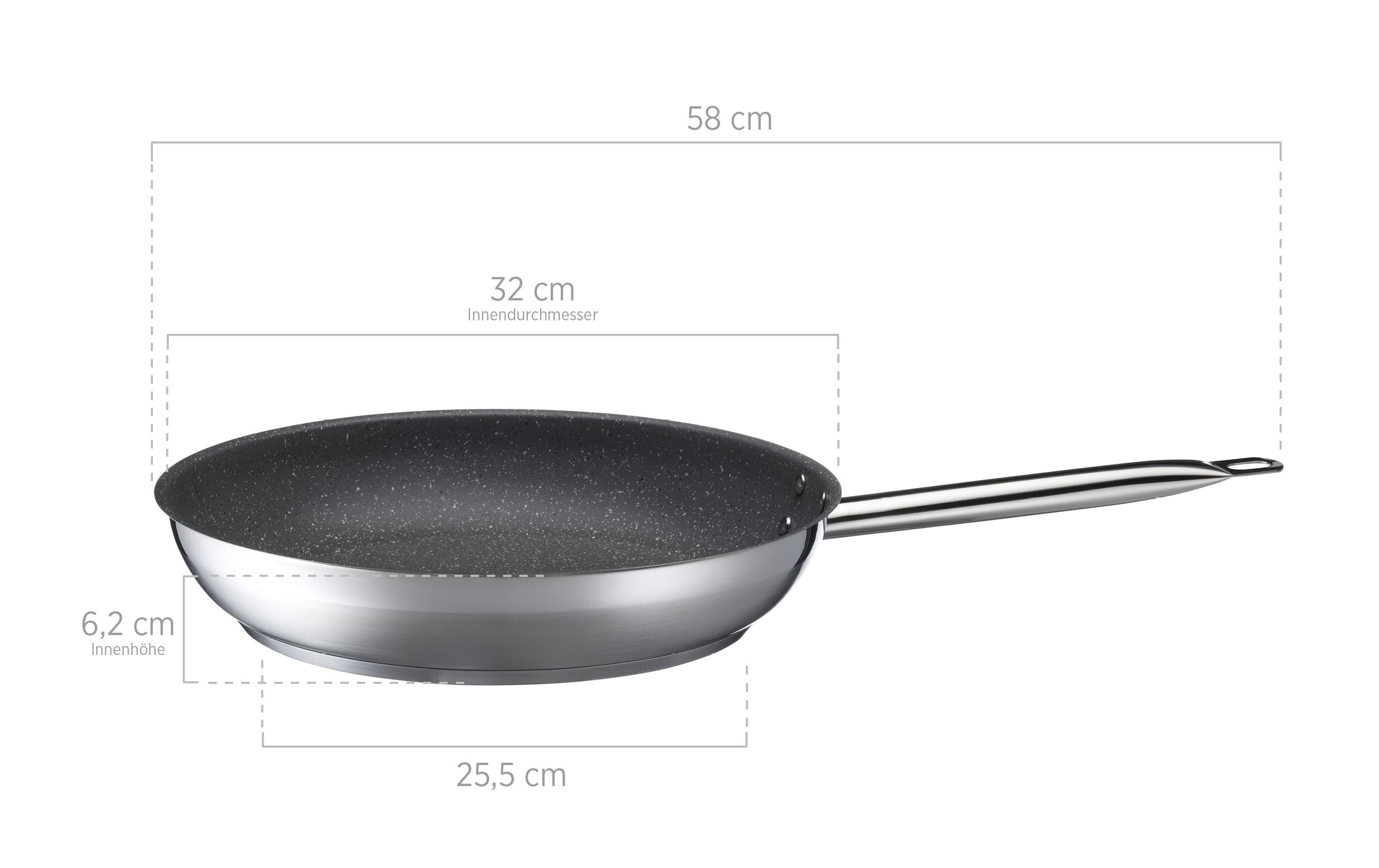 MÄSER Bratpfanne »PROFESSIONAL GR 32 cm« Cromargan® Edelstahl Rostfrei 18/10 Bratpfanne mit Antihaftbeschichtung