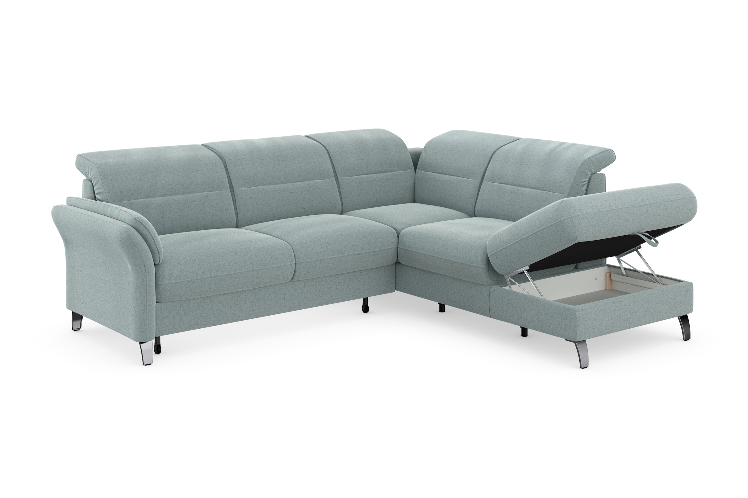 sit&more Ecksofa »Grenoble L-Form mit Federkern«, wahlweise mit Bettfunktion, Bettkasten, Arm- und Kopfteilverstellung