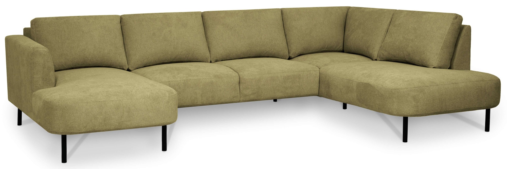 Places of Style Wohnlandschaft »Cesola«, in weichem Chenille-Stoff, Breite 327 cm, mit schwarzen Metallfüssen