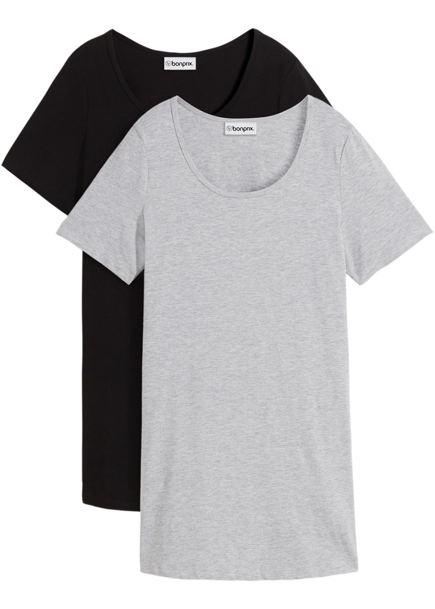 Image of bonprix T-Shirt Packung, 2 lockerer loose fit, Halbarm, Longshirt