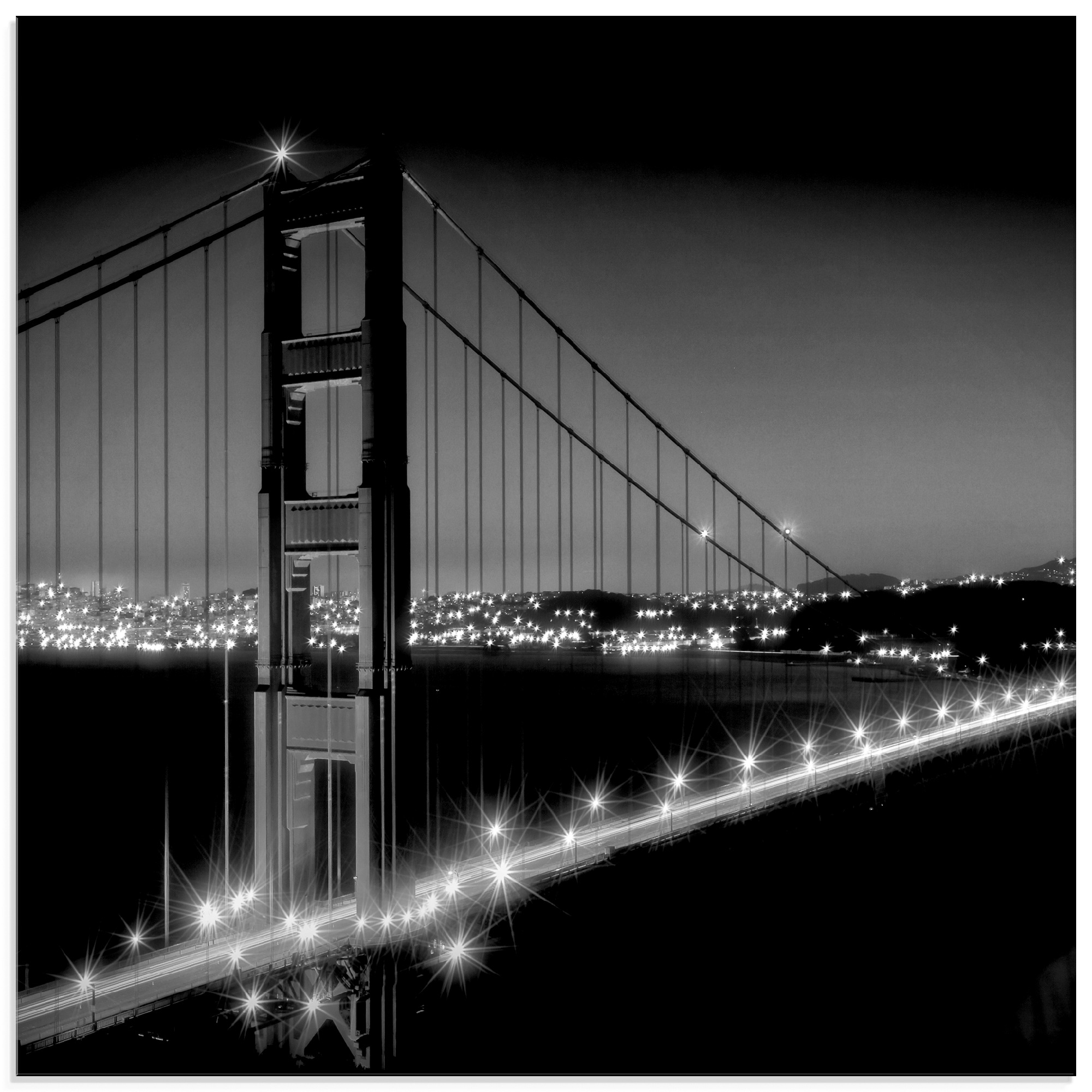 Image of Artland Glasbild »Golden Gate Bridge am Abend«, Amerika, (1 St.) bei Ackermann Versand Schweiz