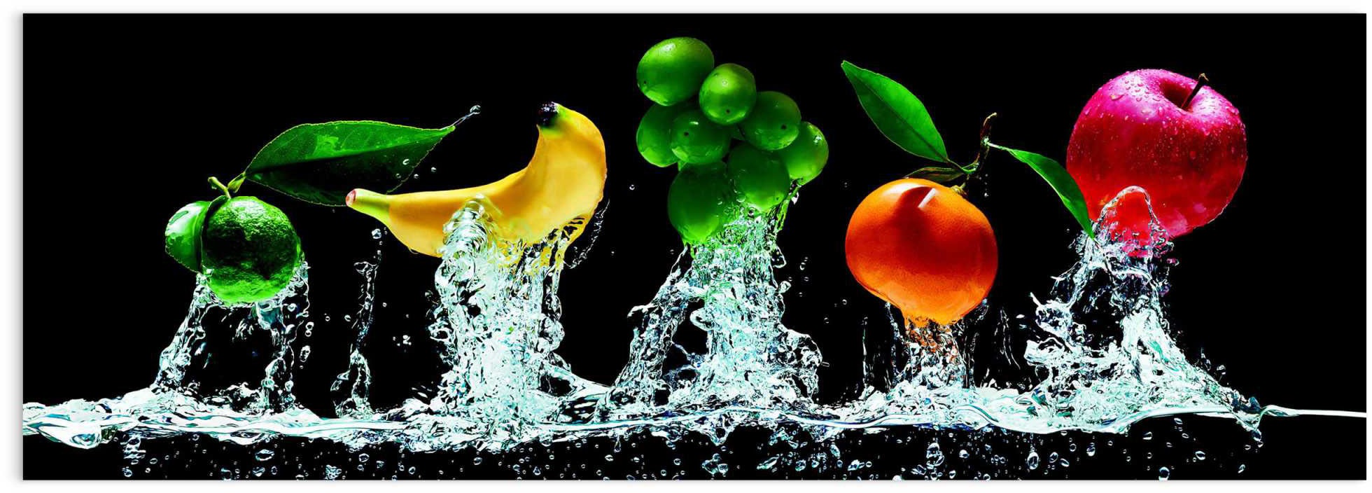 Image of Reinders! Glasbild »Glasbild Tutti Frutti Obst - Wasser - Farbenfroh«, Obst, (1 St.) bei Ackermann Versand Schweiz